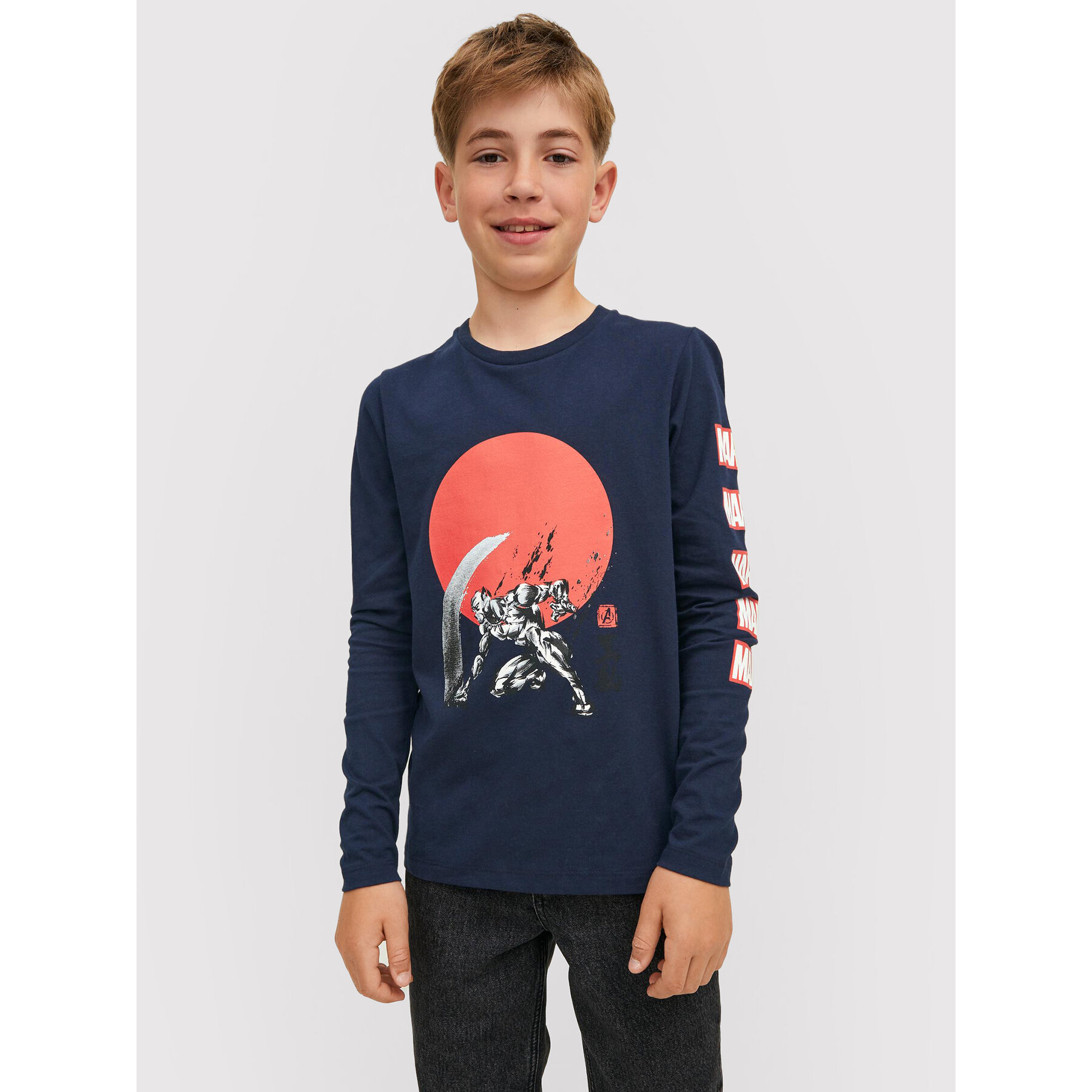Jack & Jones Junior Bluzka MARVEL 12217803 Granatowy Regular Fit