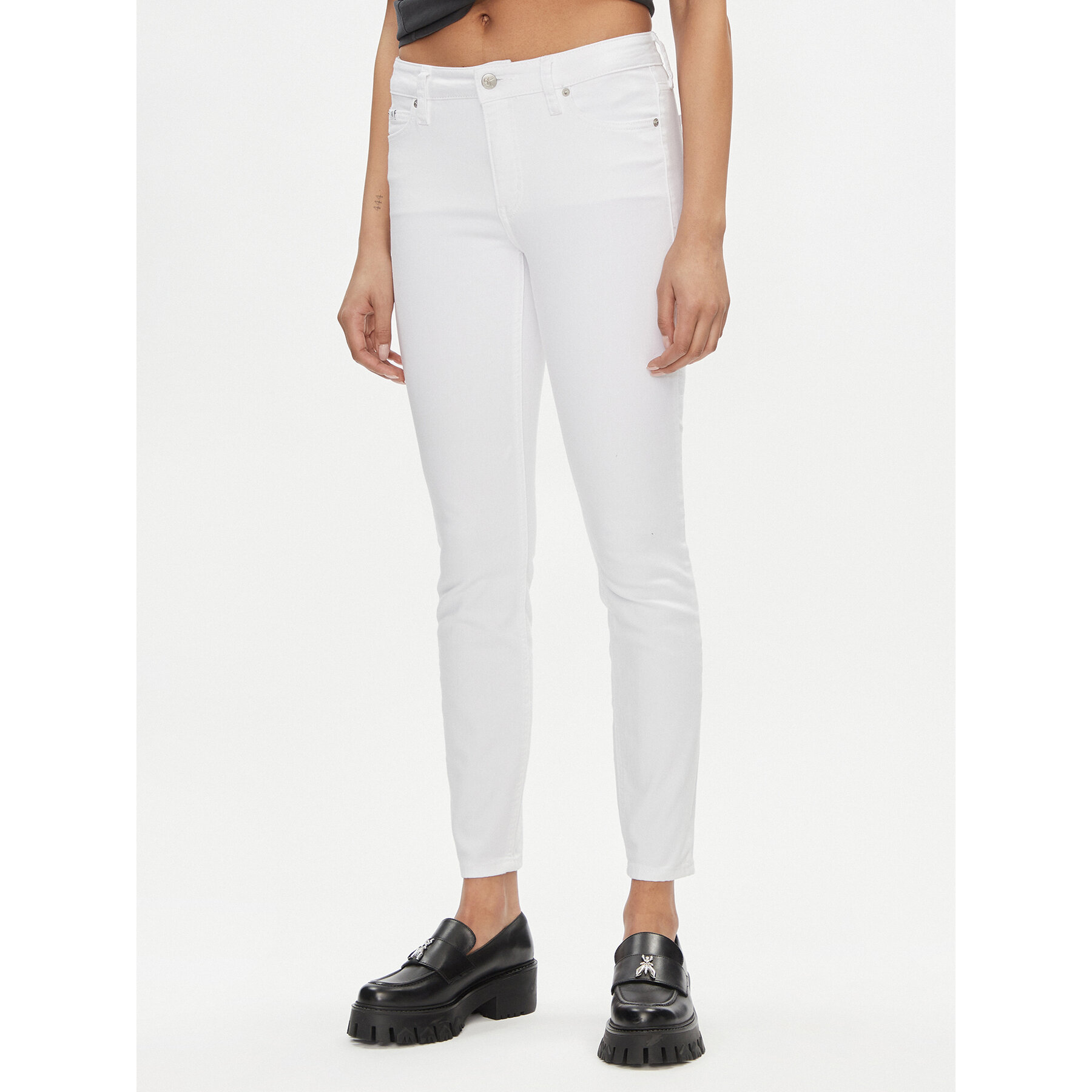 Calvin Klein Jeans Jeansy J20J222778 Biały Skinny Fit