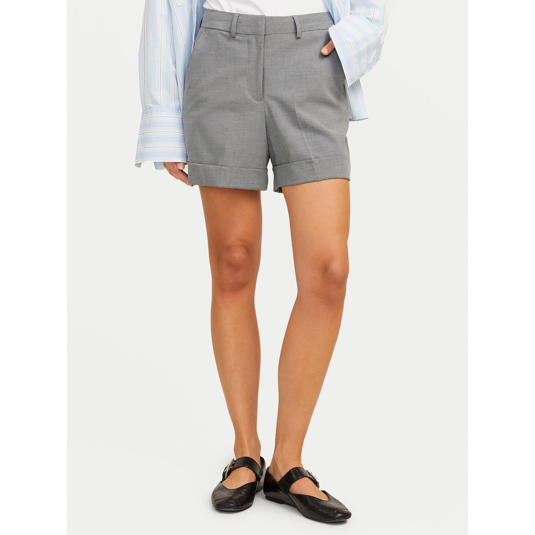 JJXX Szorty materiałowe Mary 12213192 Szary Regular Fit