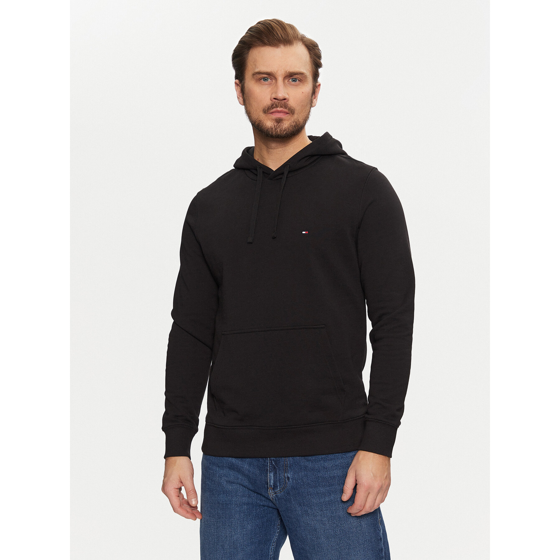 Tommy Hilfiger Bluza Essential MW0MW37235 Czarny Regular Fit