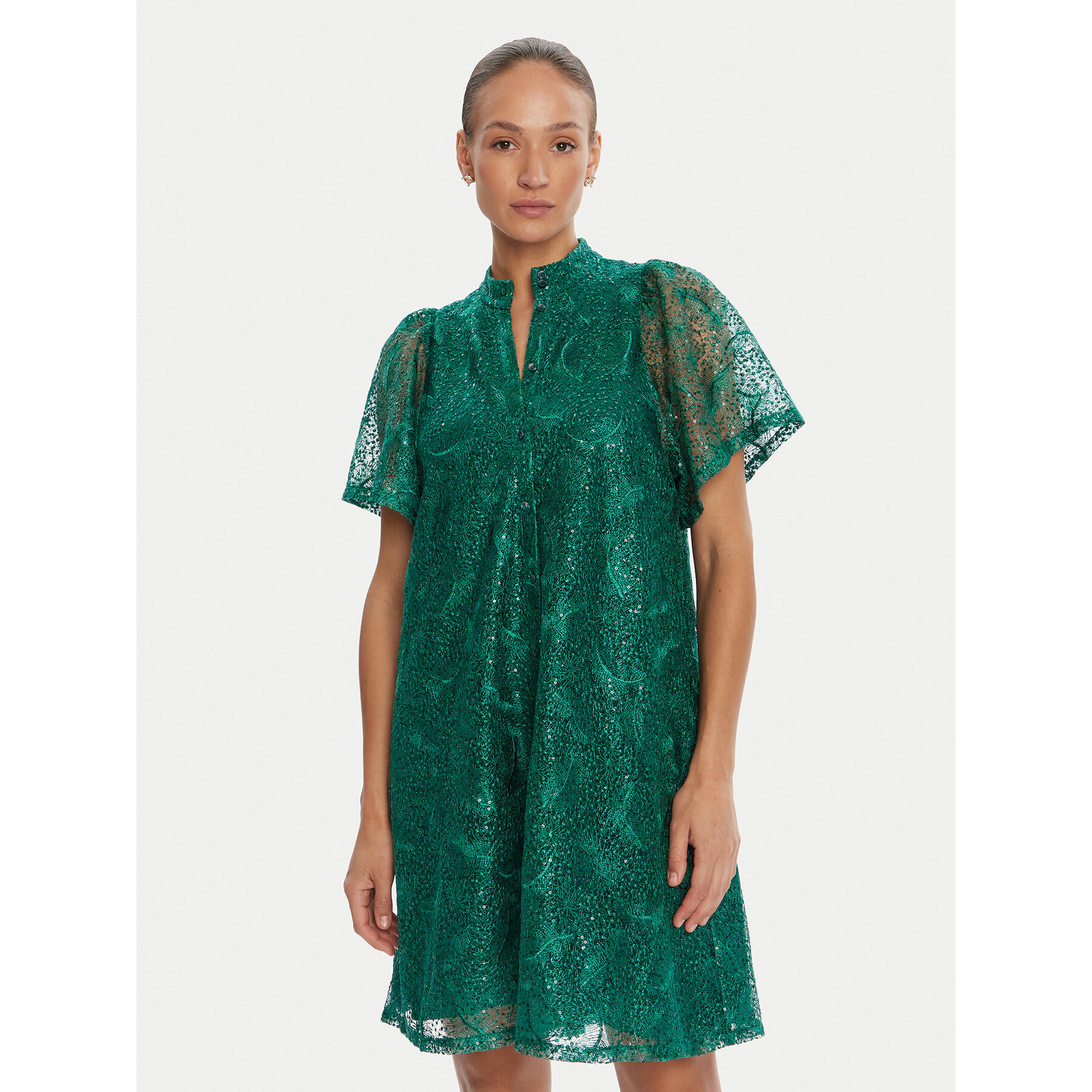Bruuns Bazaar Sukienka koktajlowa Palm Philly BBW4541 Zielony Loose Fit