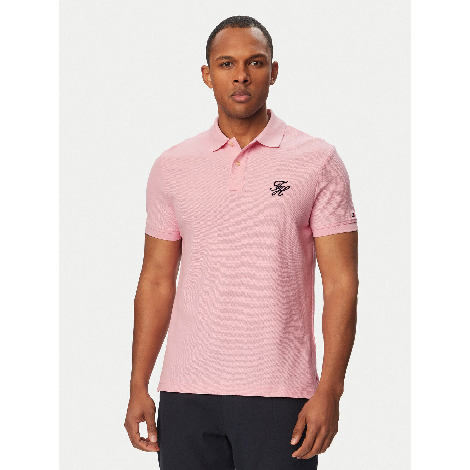Tommy Hilfiger Polo MW0MW43046 Różowy Regular Fit