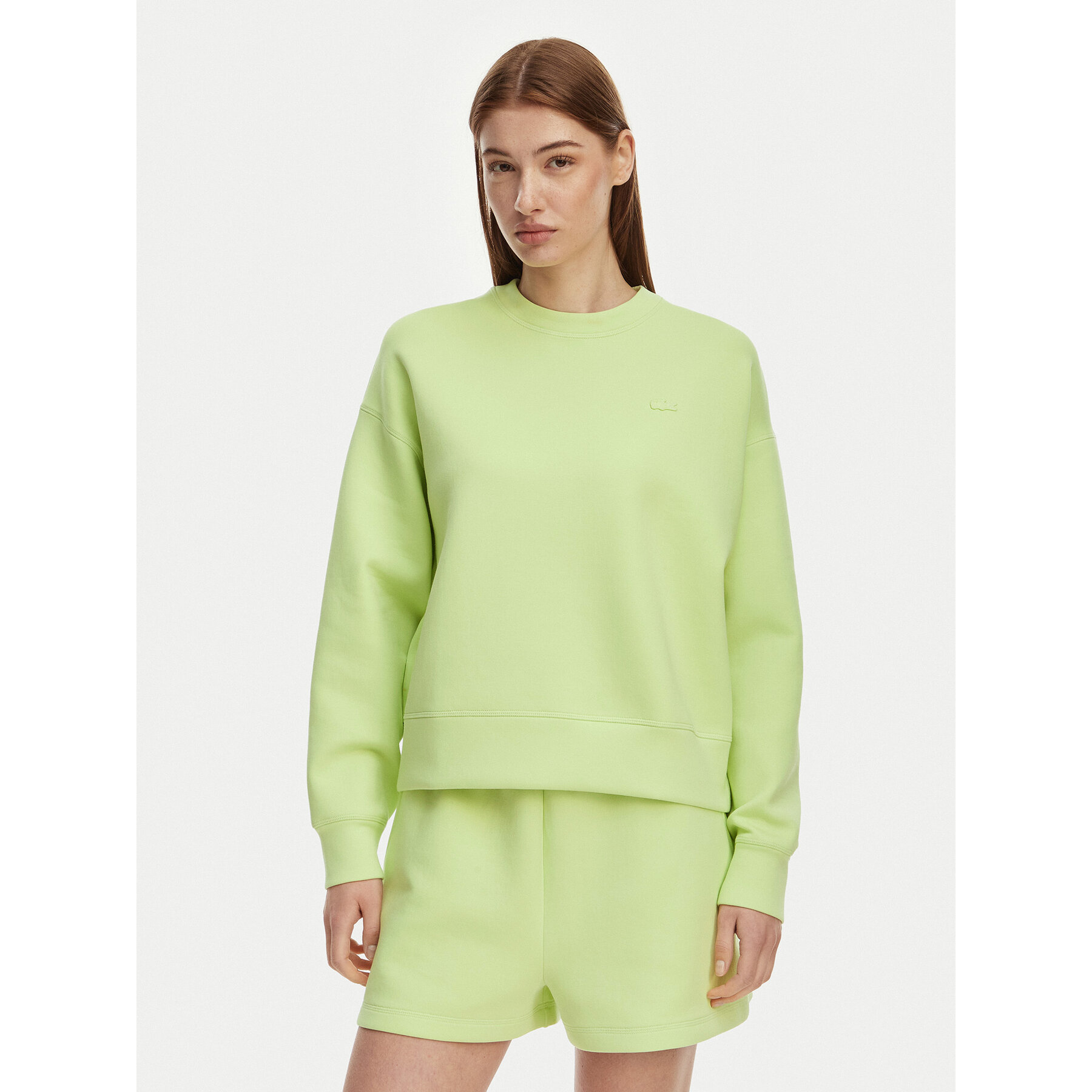 Lacoste Bluza SF0046 Zielony jasny Oversize