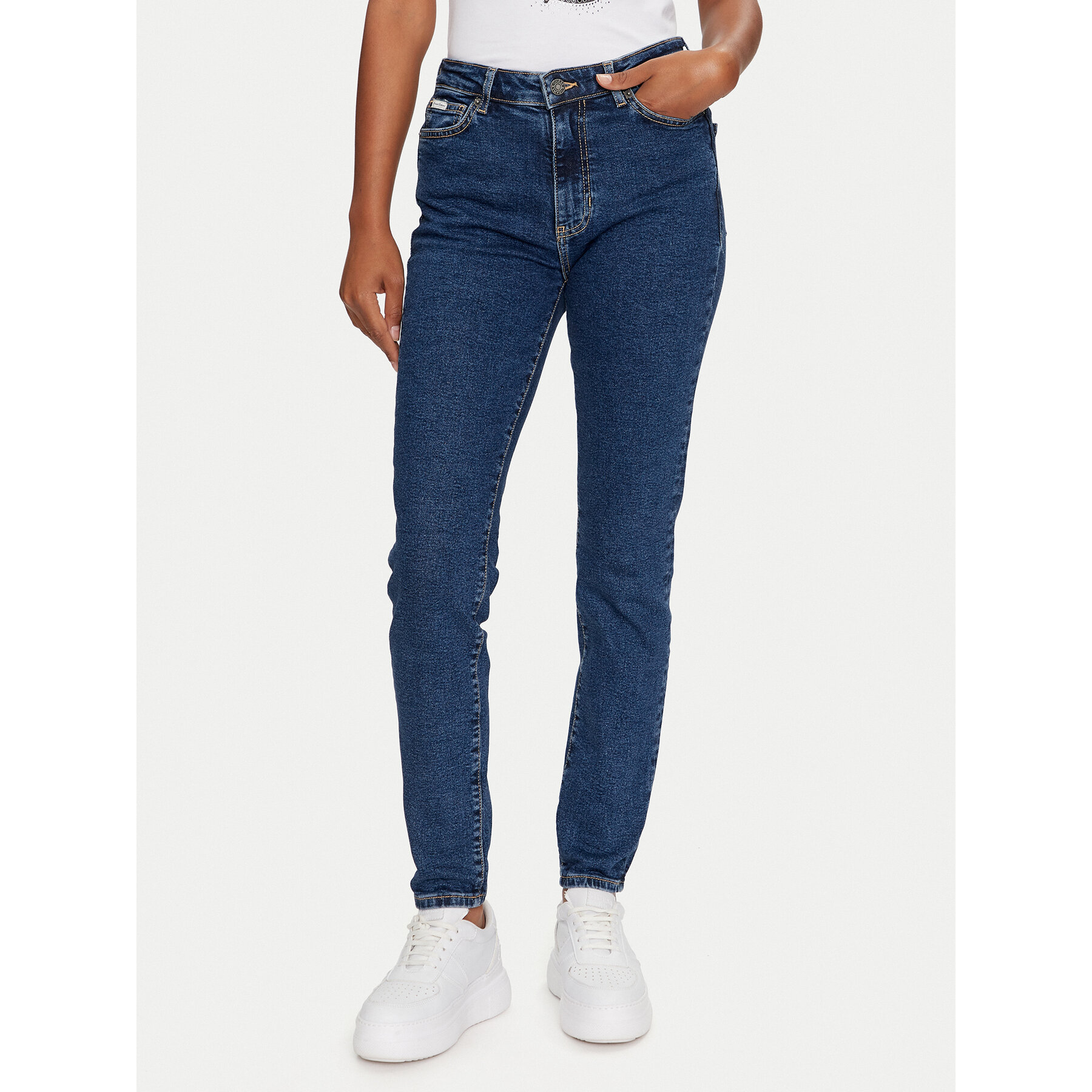 Guess Jeans Jeansy W4YA92 D5CB2 Granatowy Skinny Fit