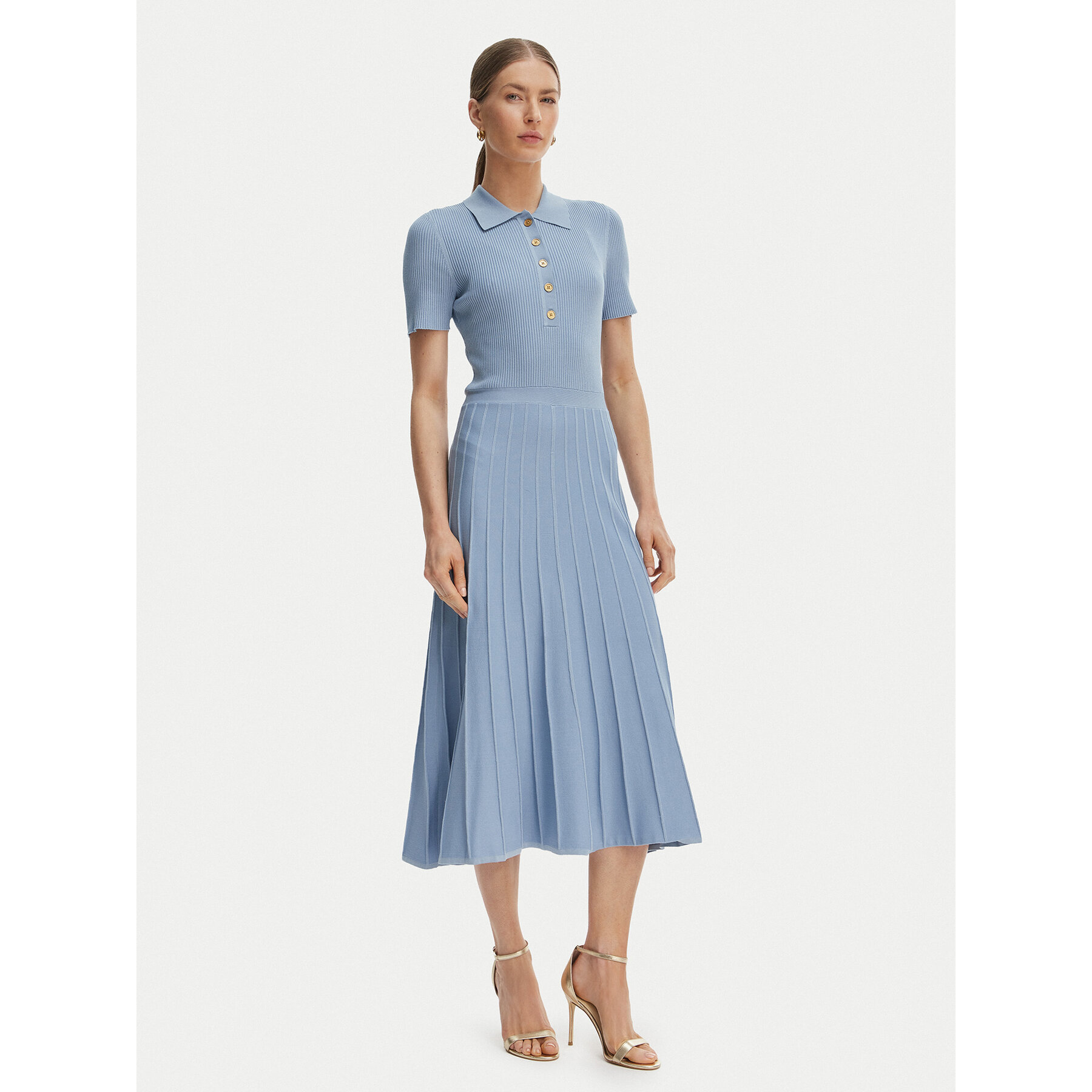 MICHAEL Michael Kors Sukienka dzianinowa MT5834F33D Błękitny Regular Fit