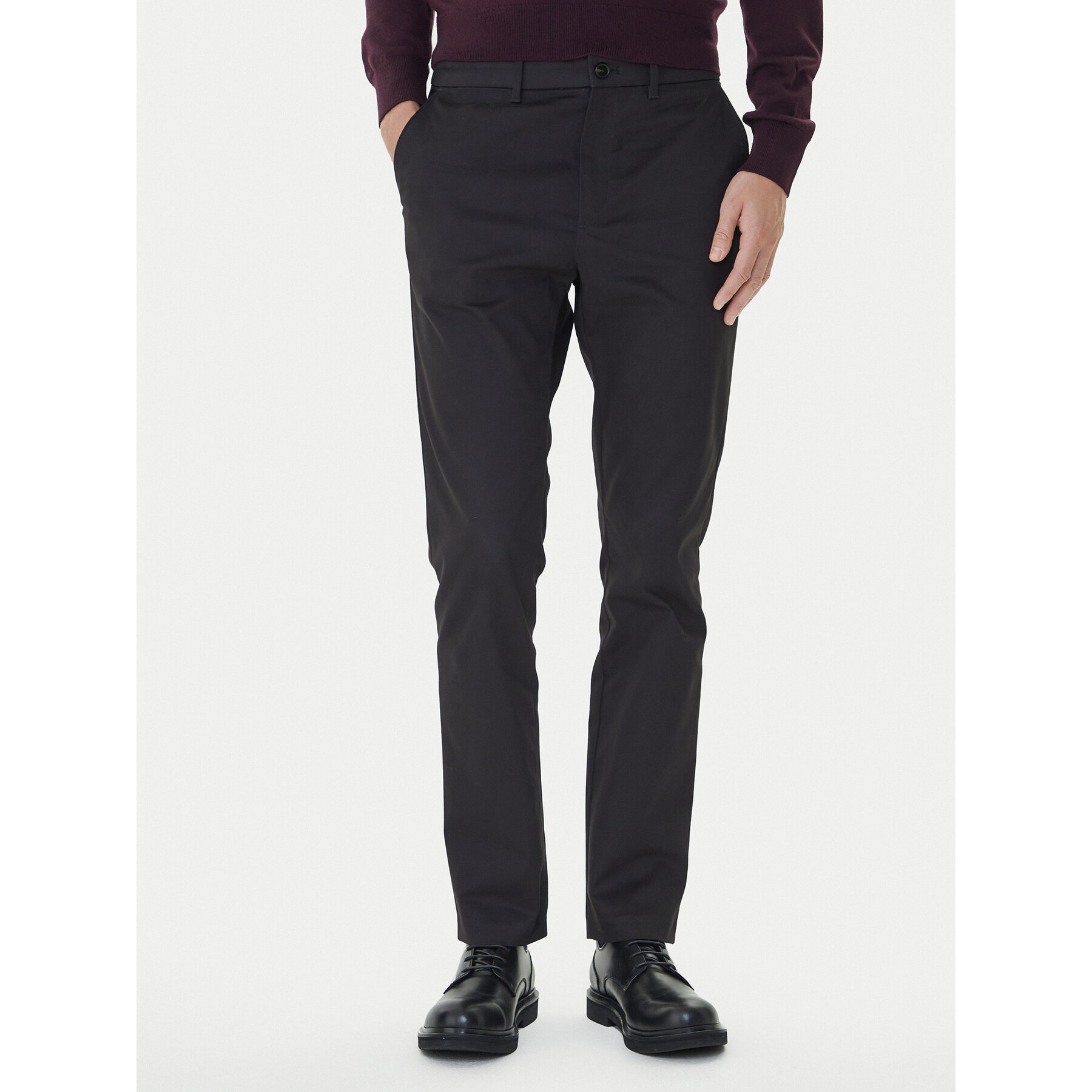 Calvin Klein Chinosy LV04LD613G Czarny Slim Fit