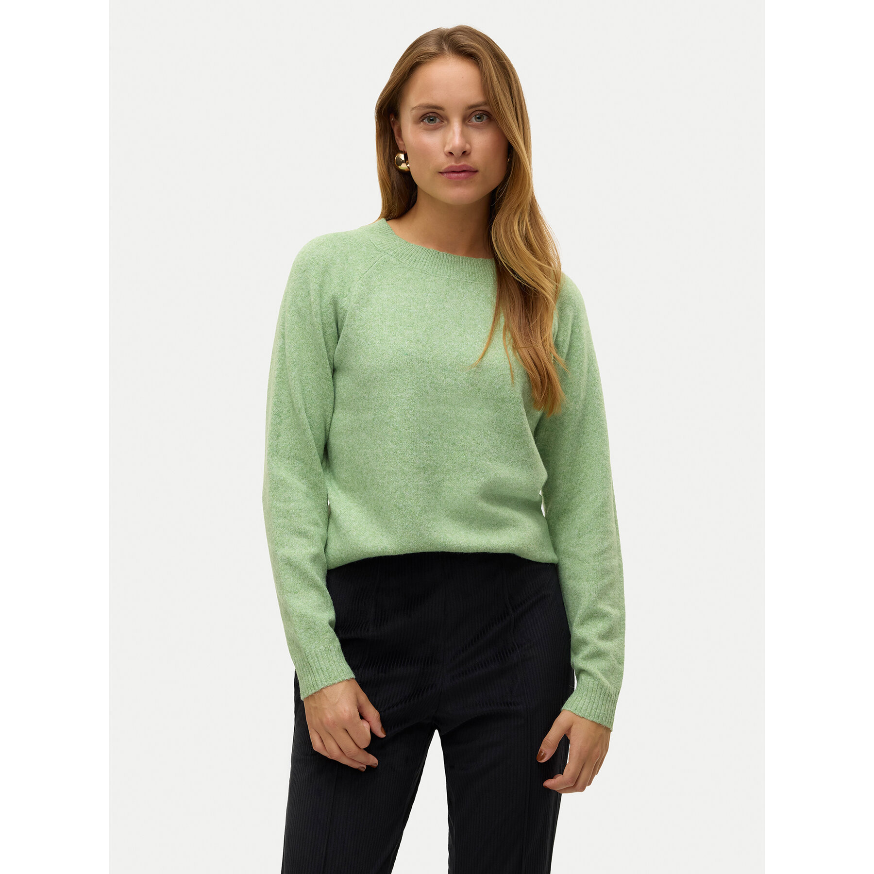 Vero Moda Sweter Doffy 10201022 Zielony Regular Fit