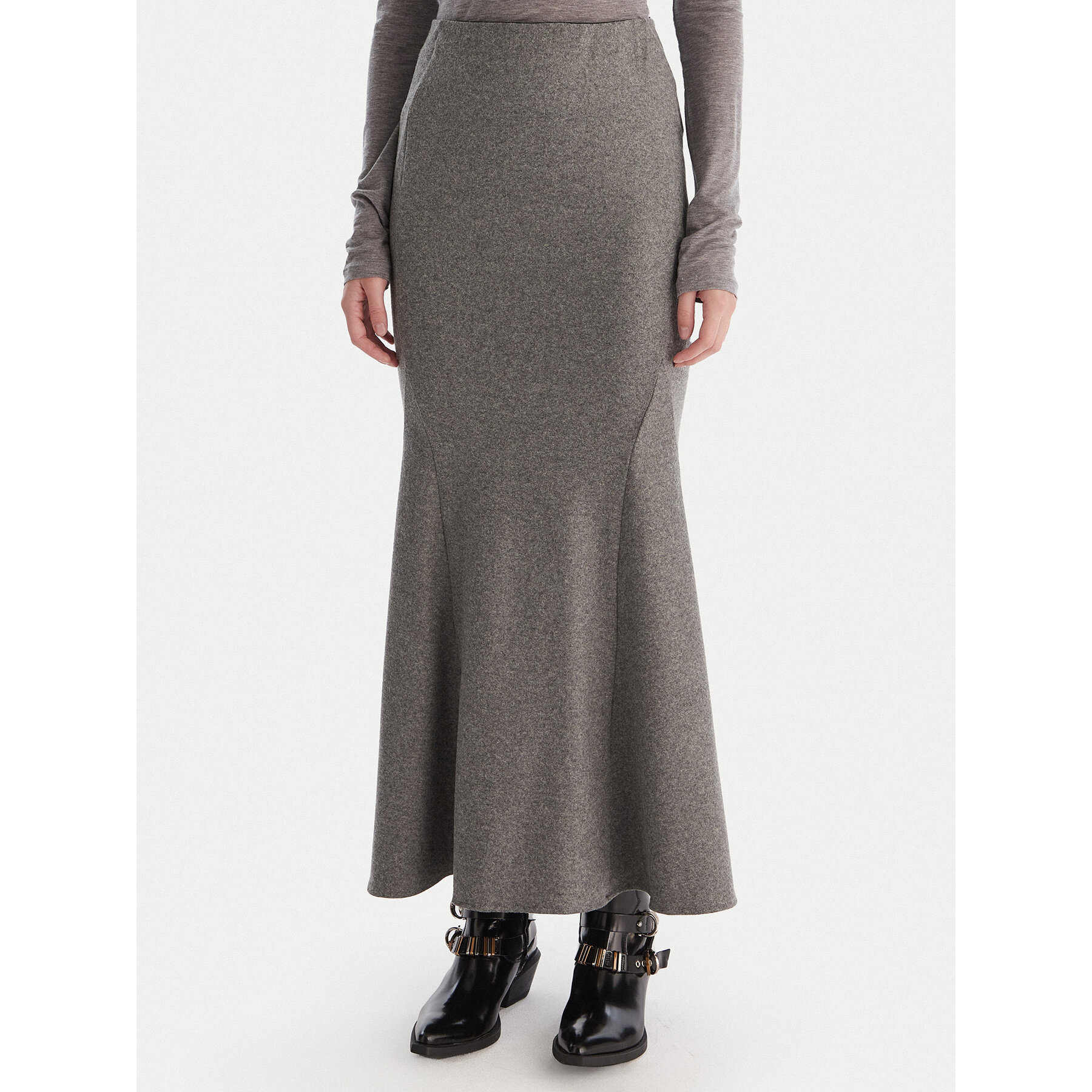 PINKO Spódnica maxi Pabla 106095 A2ZU Szary Regular Fit