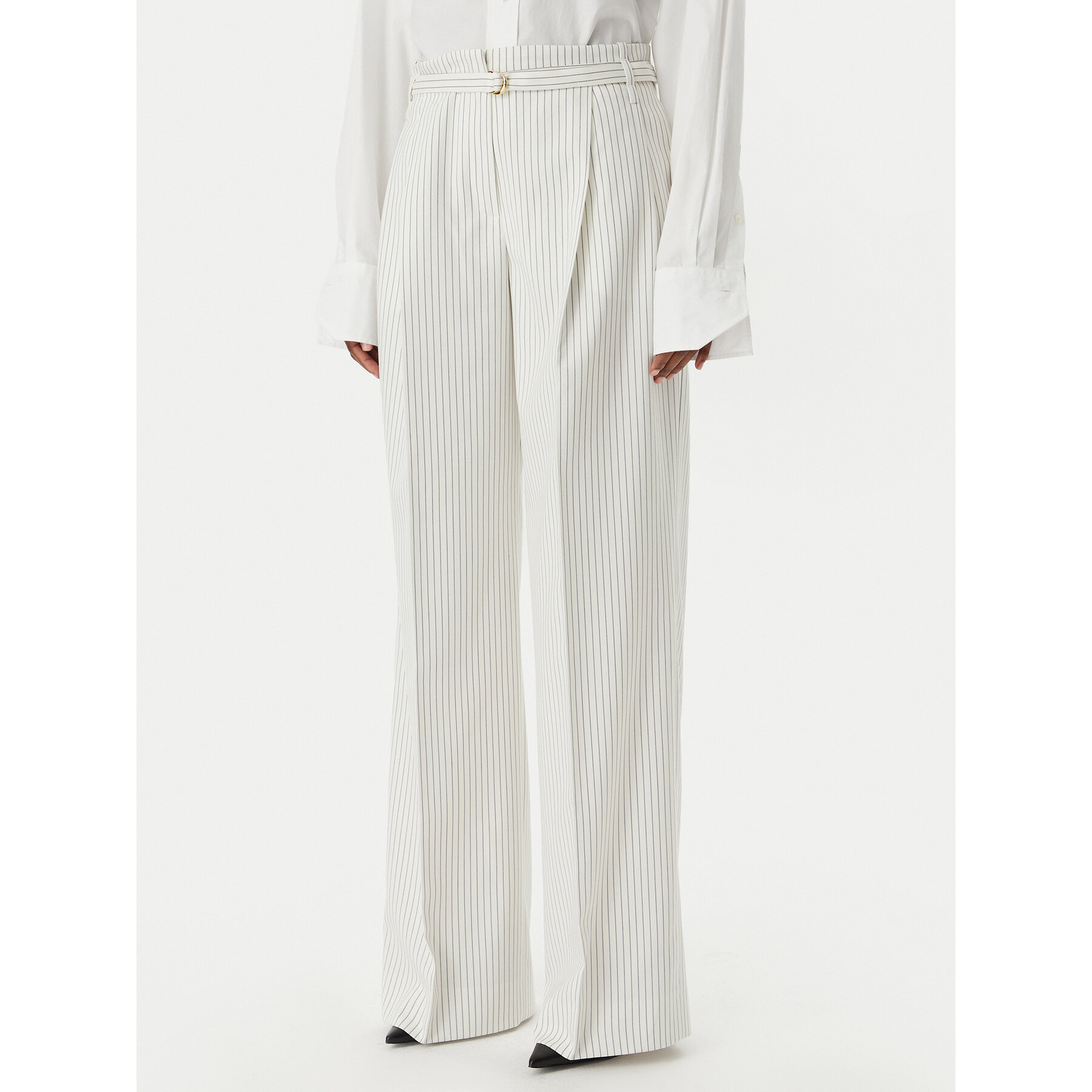 HUGO Spodnie materiałowe Hejuly 50559202 Biały Loose Fit
