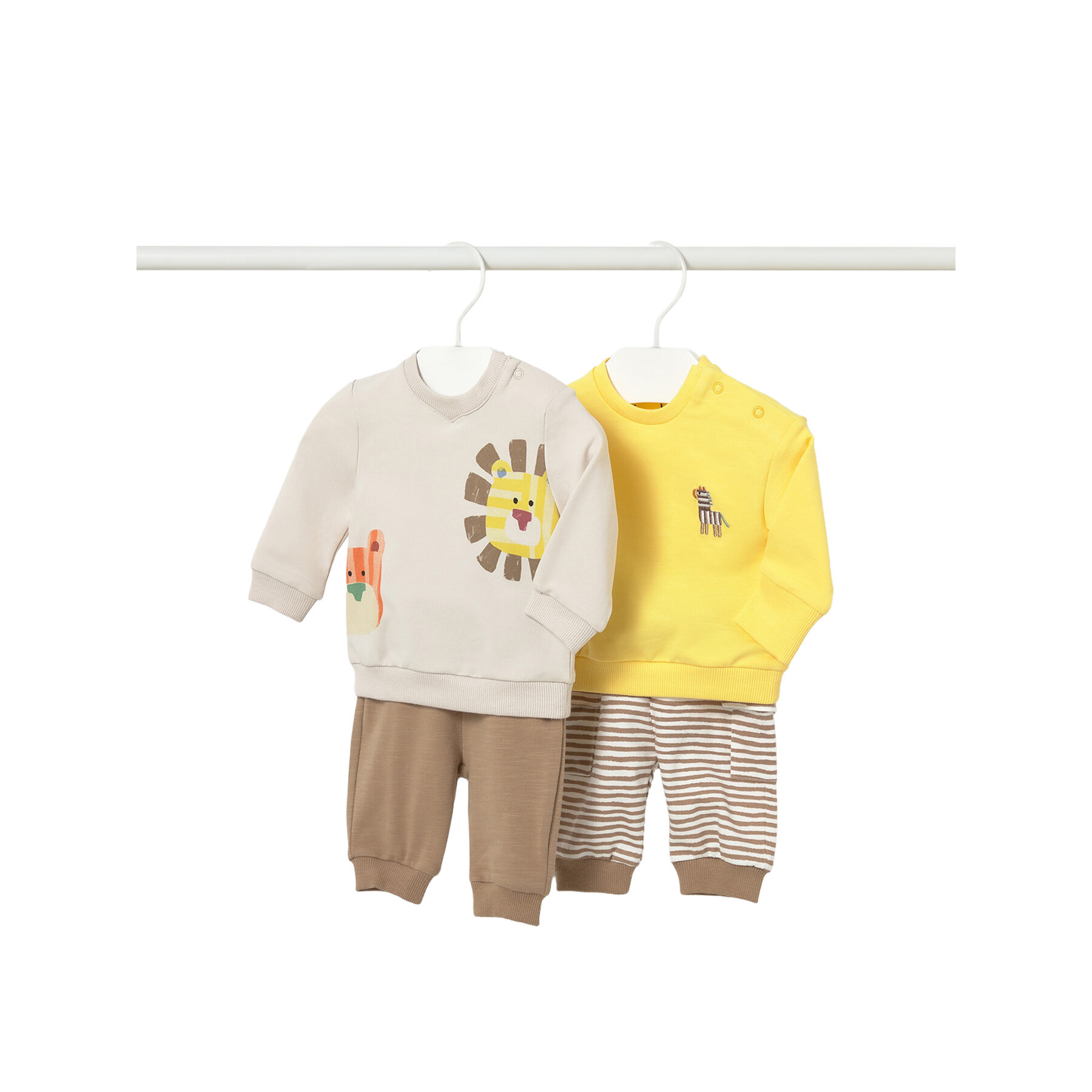 Mayoral Komplet 2 par spodni dresowych i 2 bluz 1628 Beżowy Regular Fit