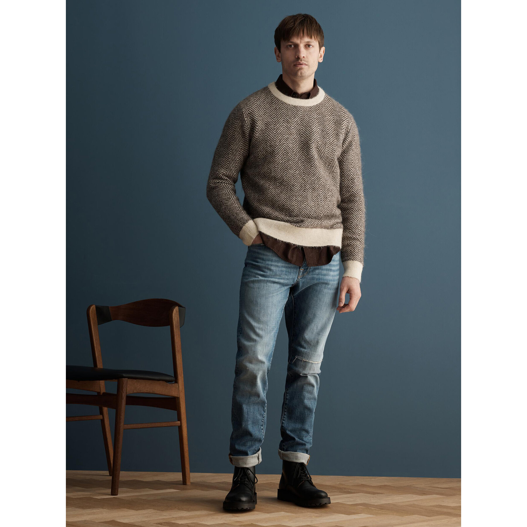 Selected Homme Sweter 16086699 Brązowy Regular Fit