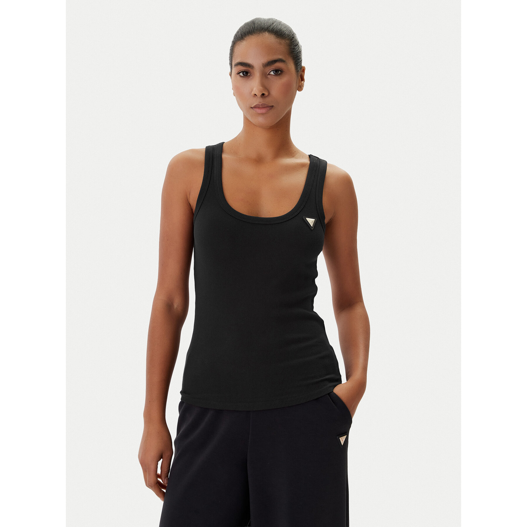 Guess Top V4YP06 cK8RT2 Czarny Regular Fit