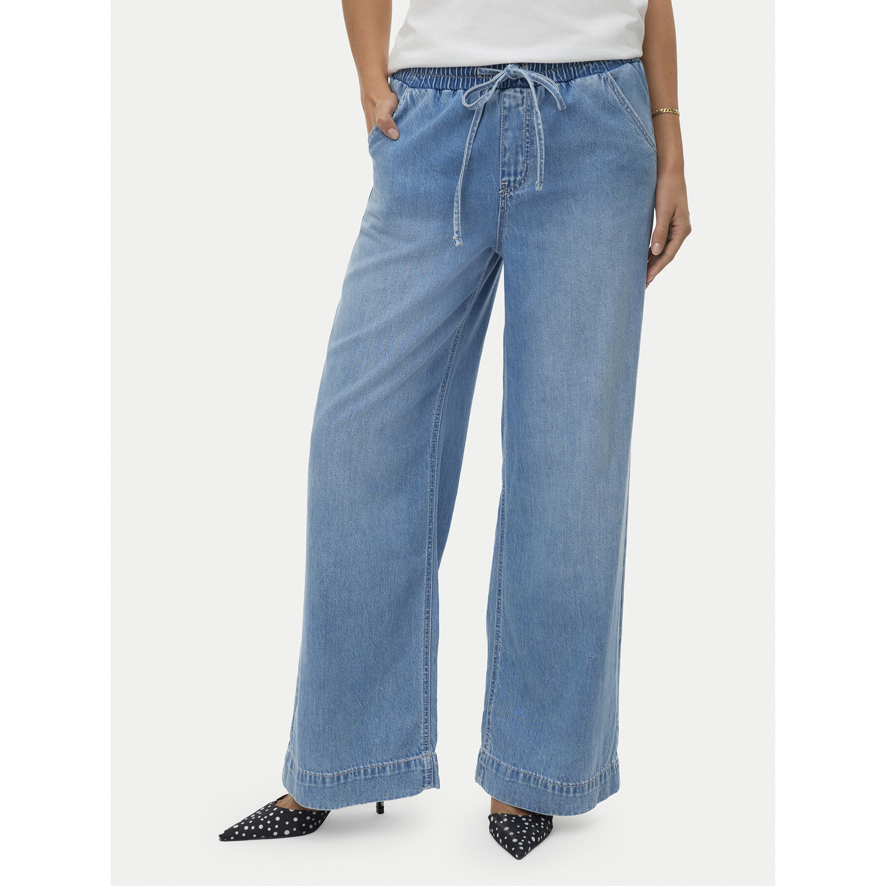 Vero Moda Jeansy Allison 10342870 Niebieski Wide Leg