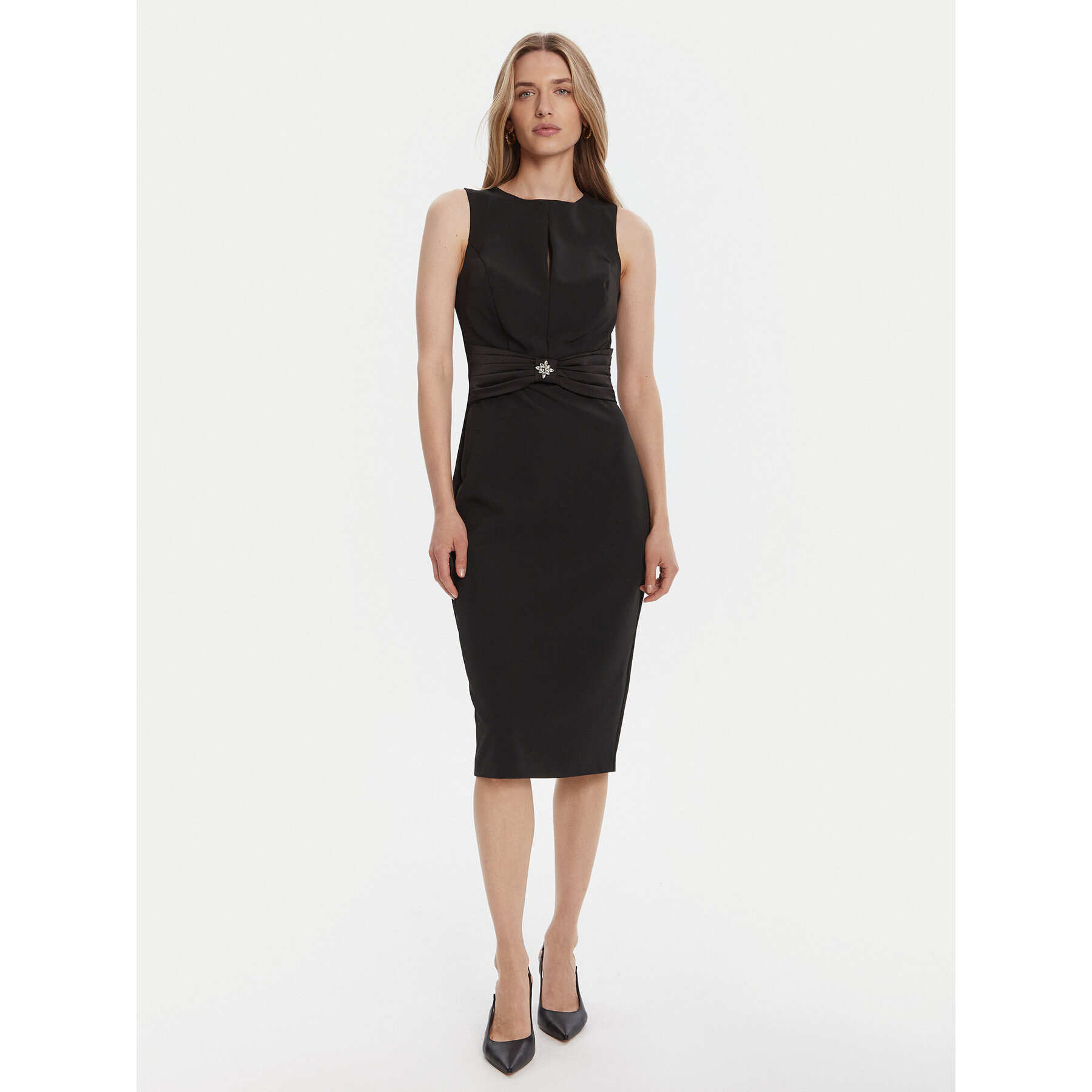 Rinascimento Sukienka koktajlowa CFC0125073003 Czarny Slim Fit