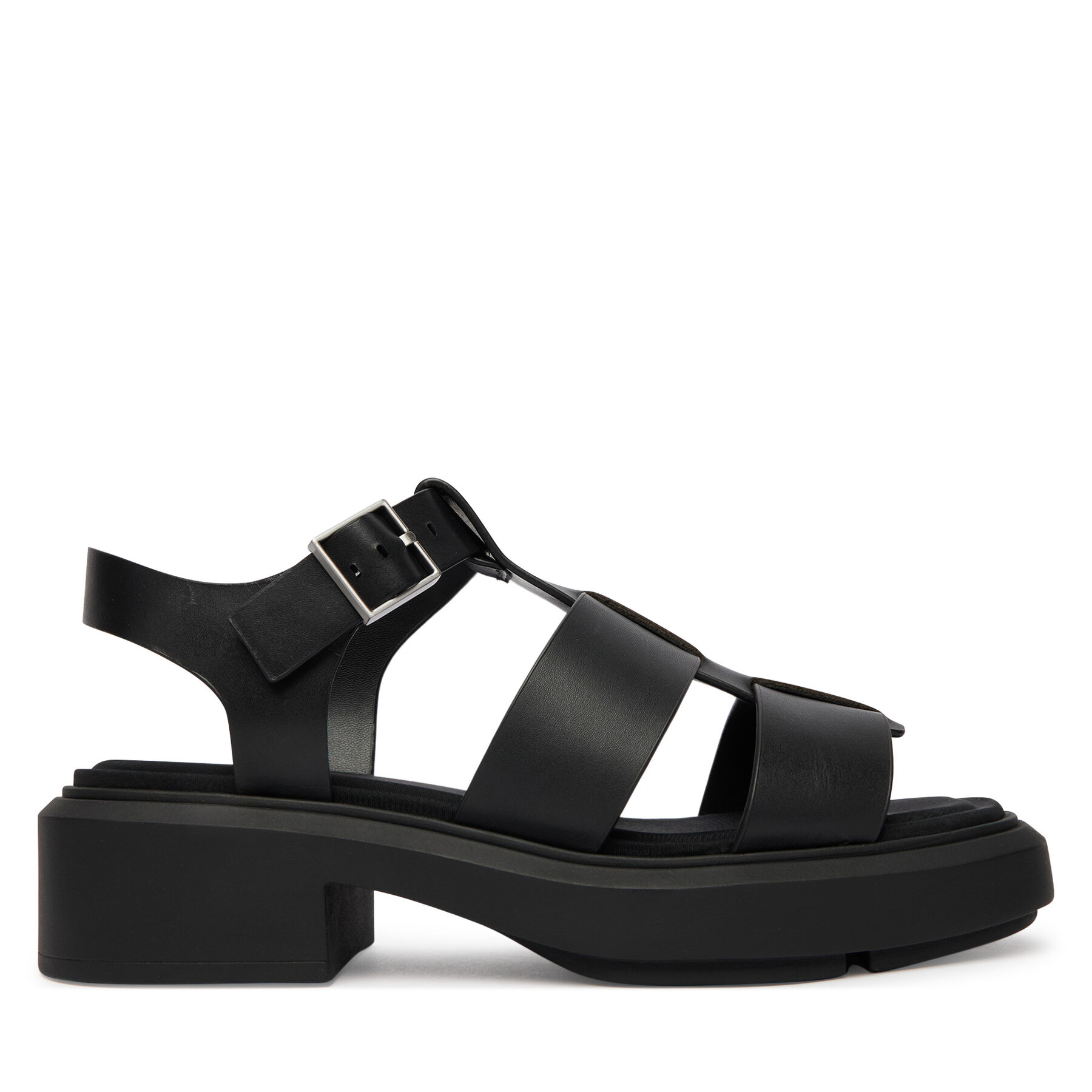 Calvin Klein Sandały Chunky Sandal Fisherm Lth HW0HW02904 Czarny