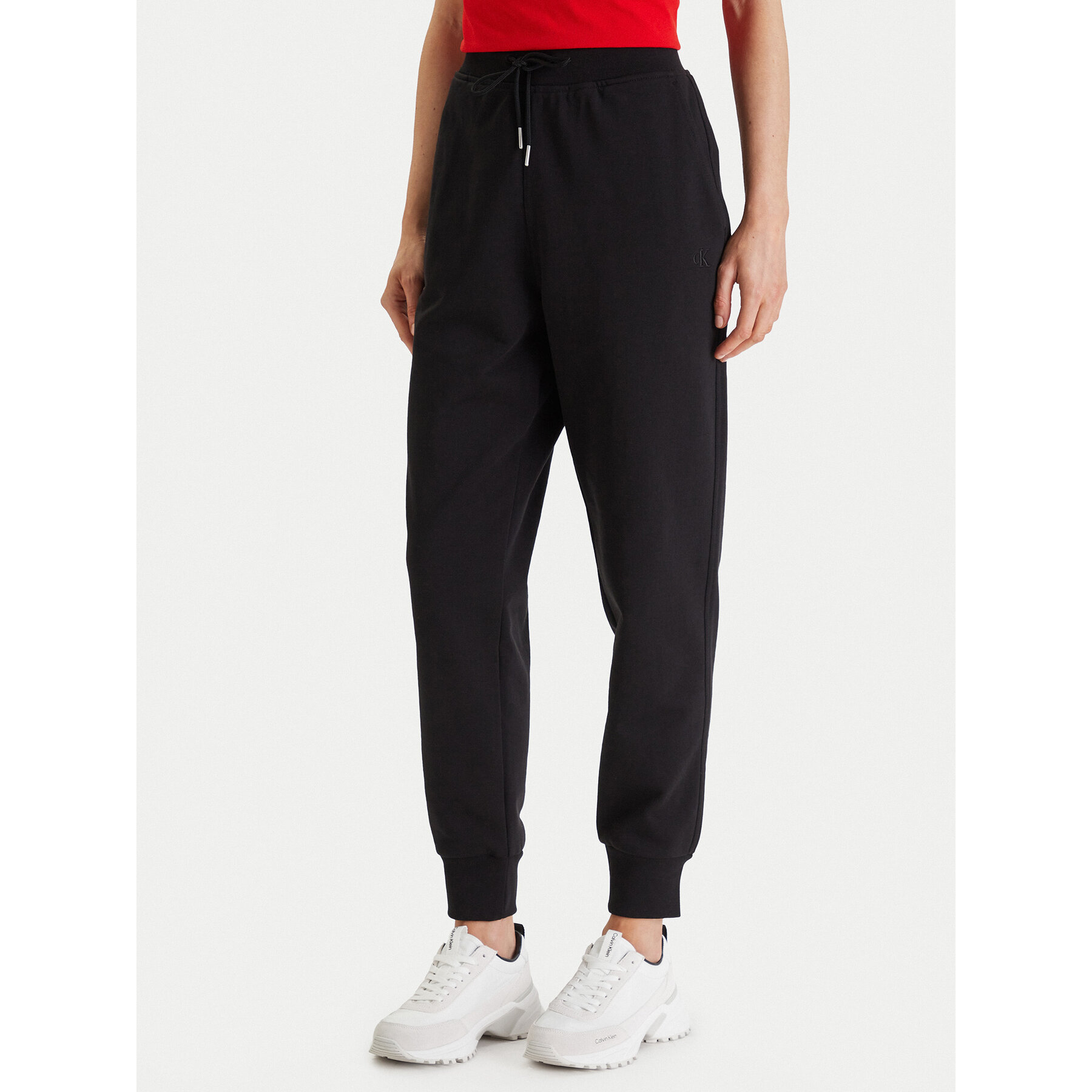 Calvin Klein Jeans Spodnie dresowe Archive Logo LV047E236G Czarny Slim Fit