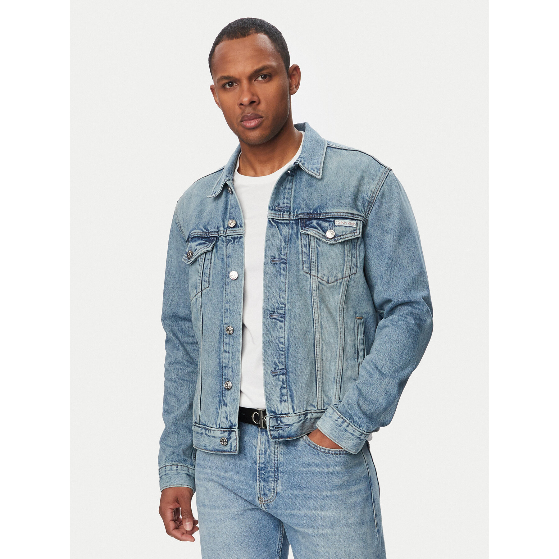 Calvin Klein Jeans Kurtka jeansowa Classic LV04RF957G Niebieski Regular Fit