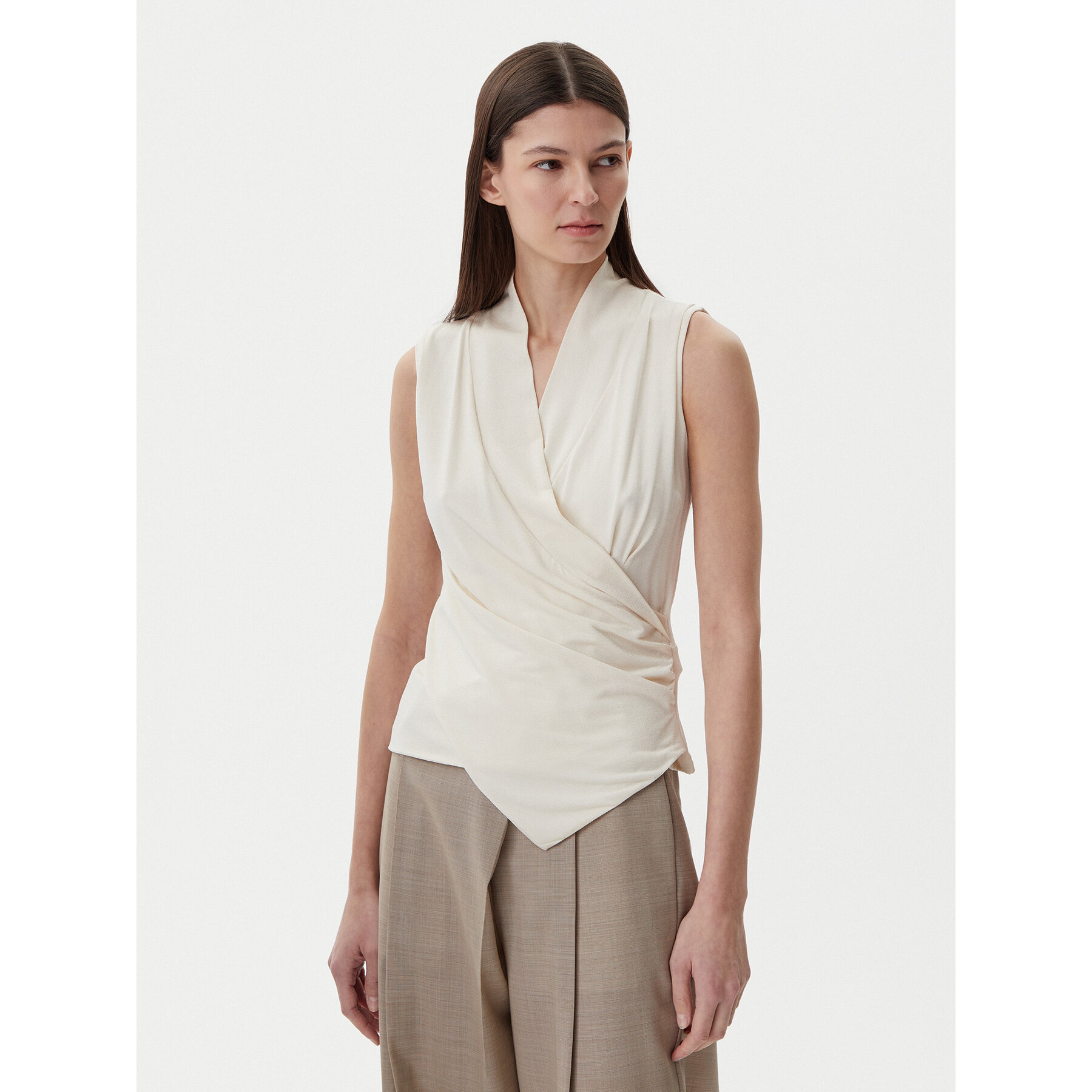 BOSS Bluzka Euana 50537768 Écru Regular Fit