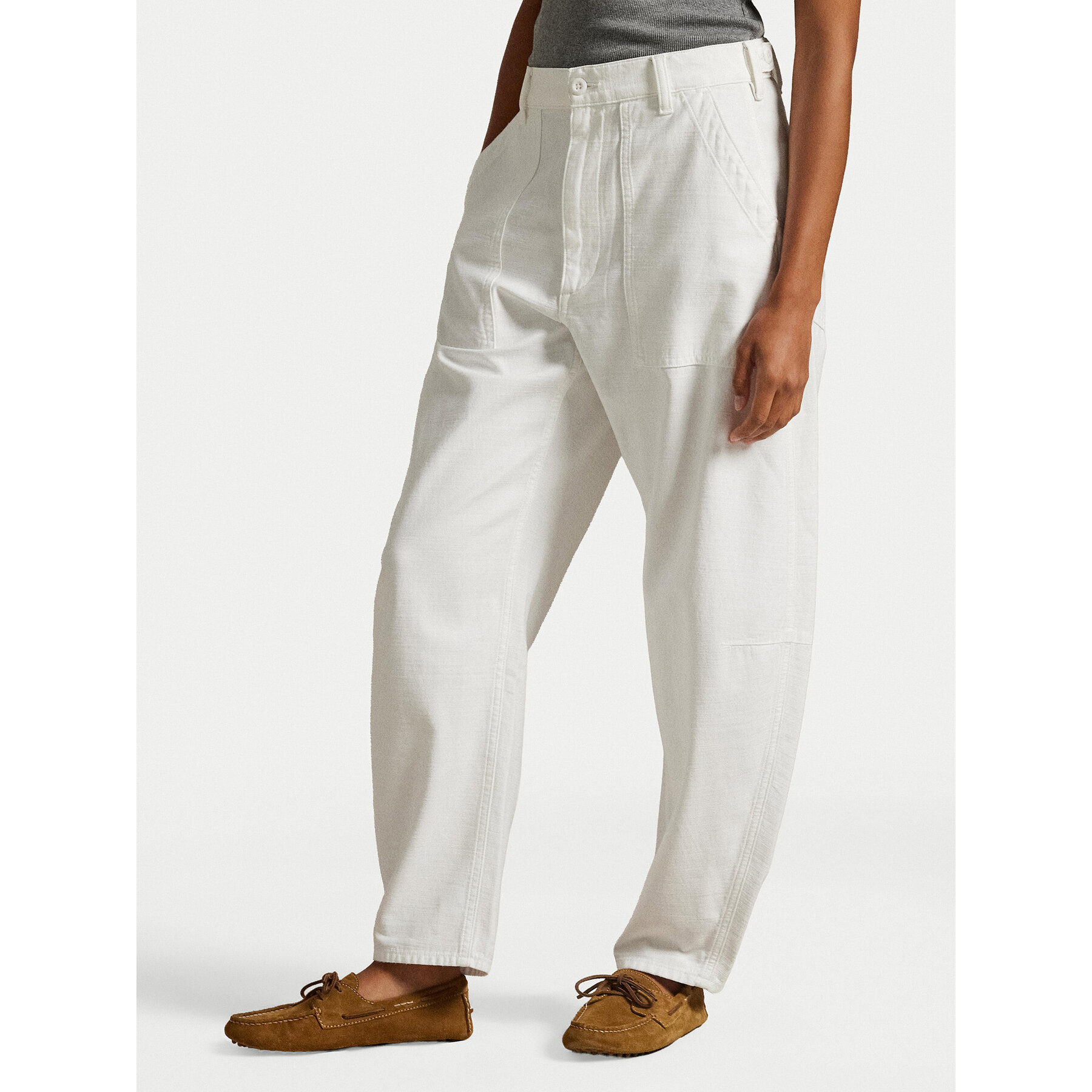 Polo Ralph Lauren Spodnie materiałowe 211A93147001 Biały Relaxed Fit