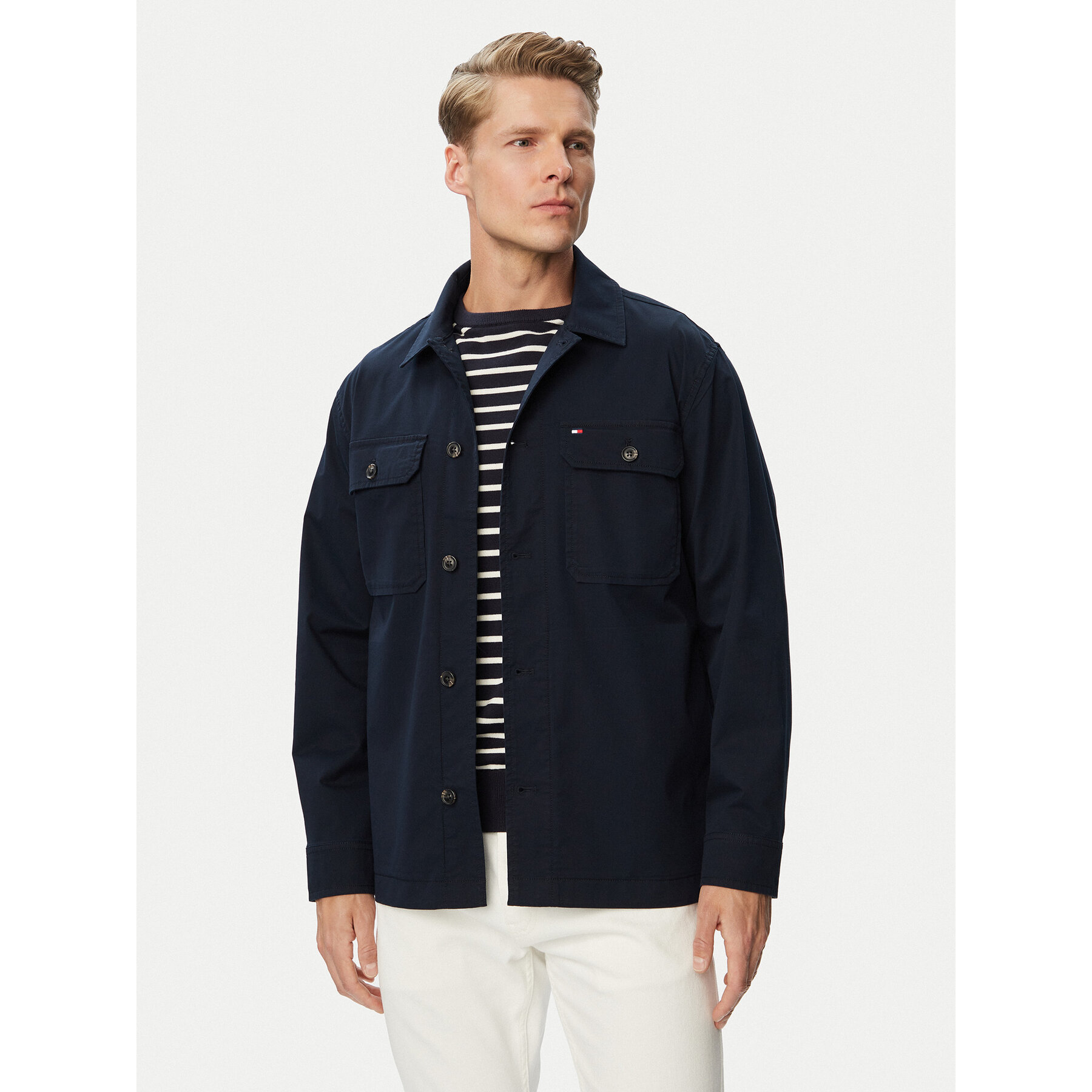Tommy Hilfiger Kurtka przejściowa Blend MW0MW43471 Granatowy Regular Fit