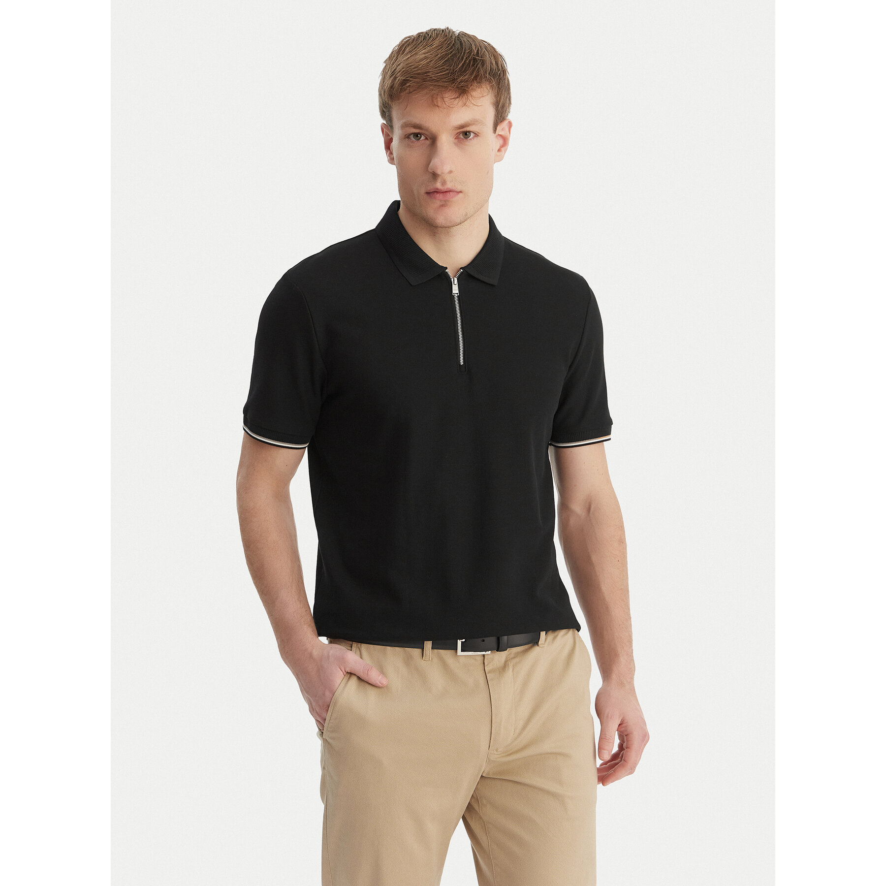 BOSS Polo C-Pei 04 50555108 Czarny Regular Fit