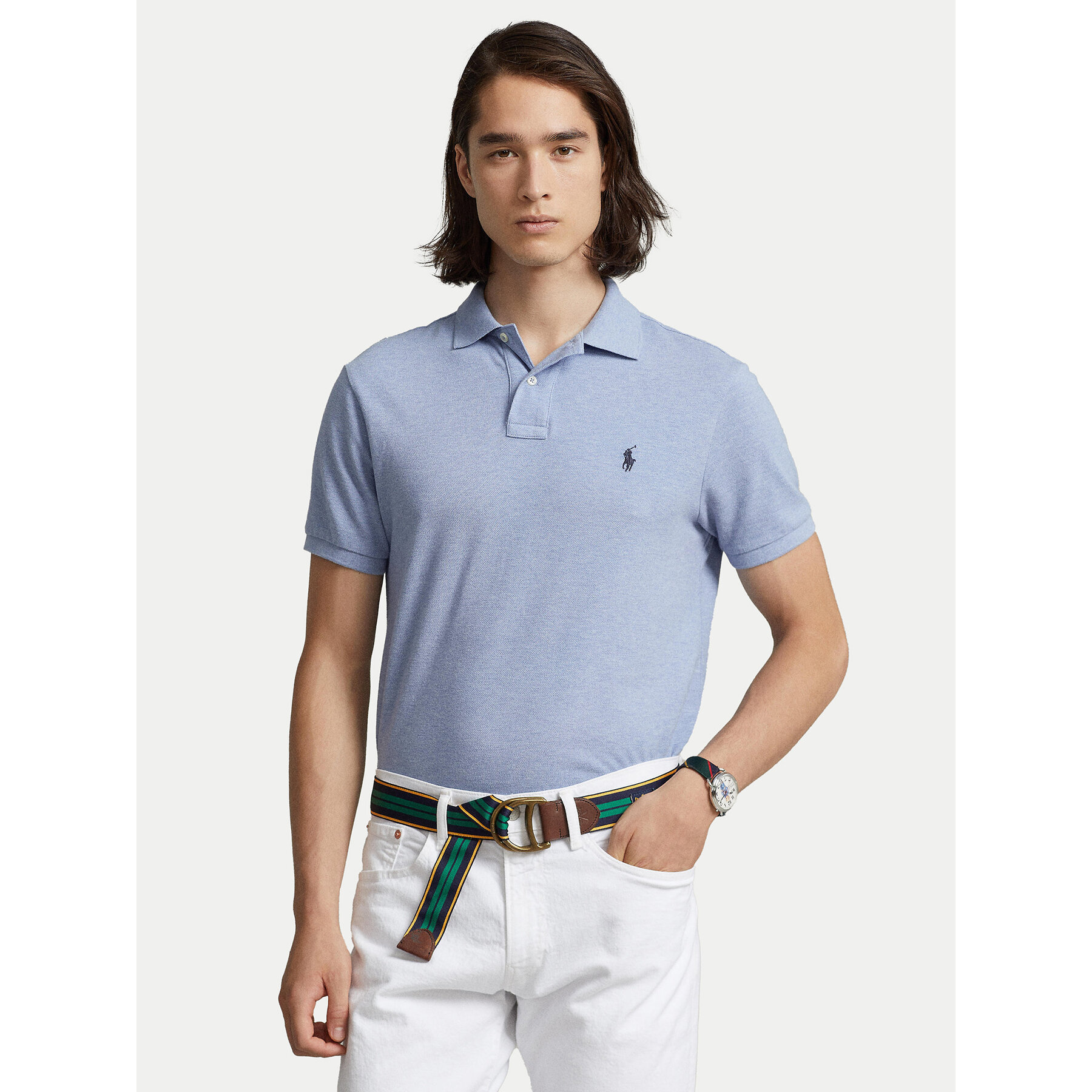 Polo Ralph Lauren Polo 710666998007 Niebieski Custom Slim Fit