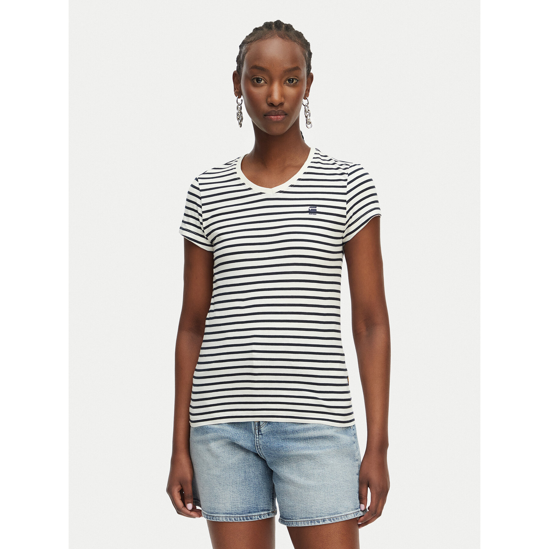 G-Star Raw T-Shirt Eyben D24533-D244 Biały Regular Fit