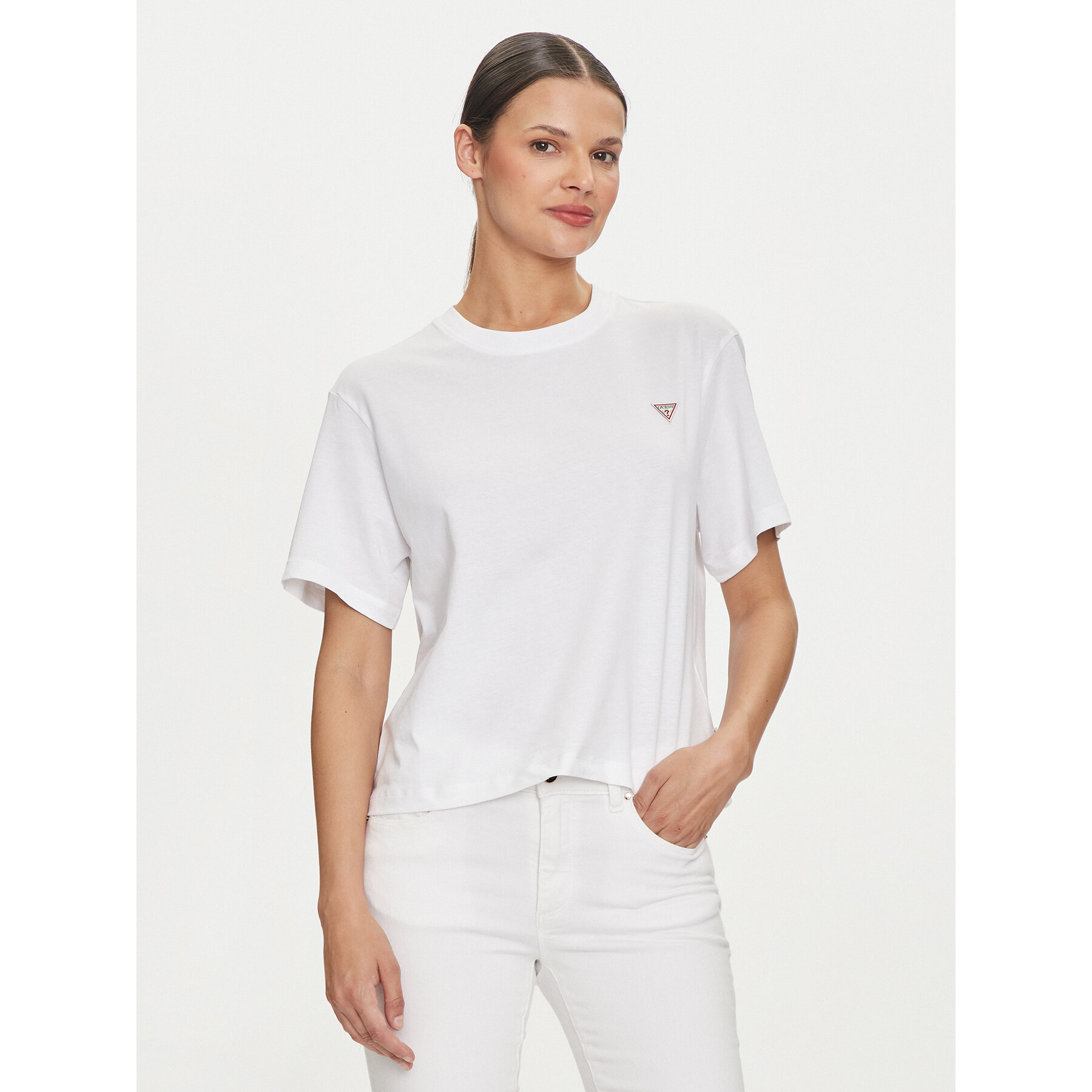 Guess Jeans T-Shirt W4YI05 K8HM0 Biały Regular Fit