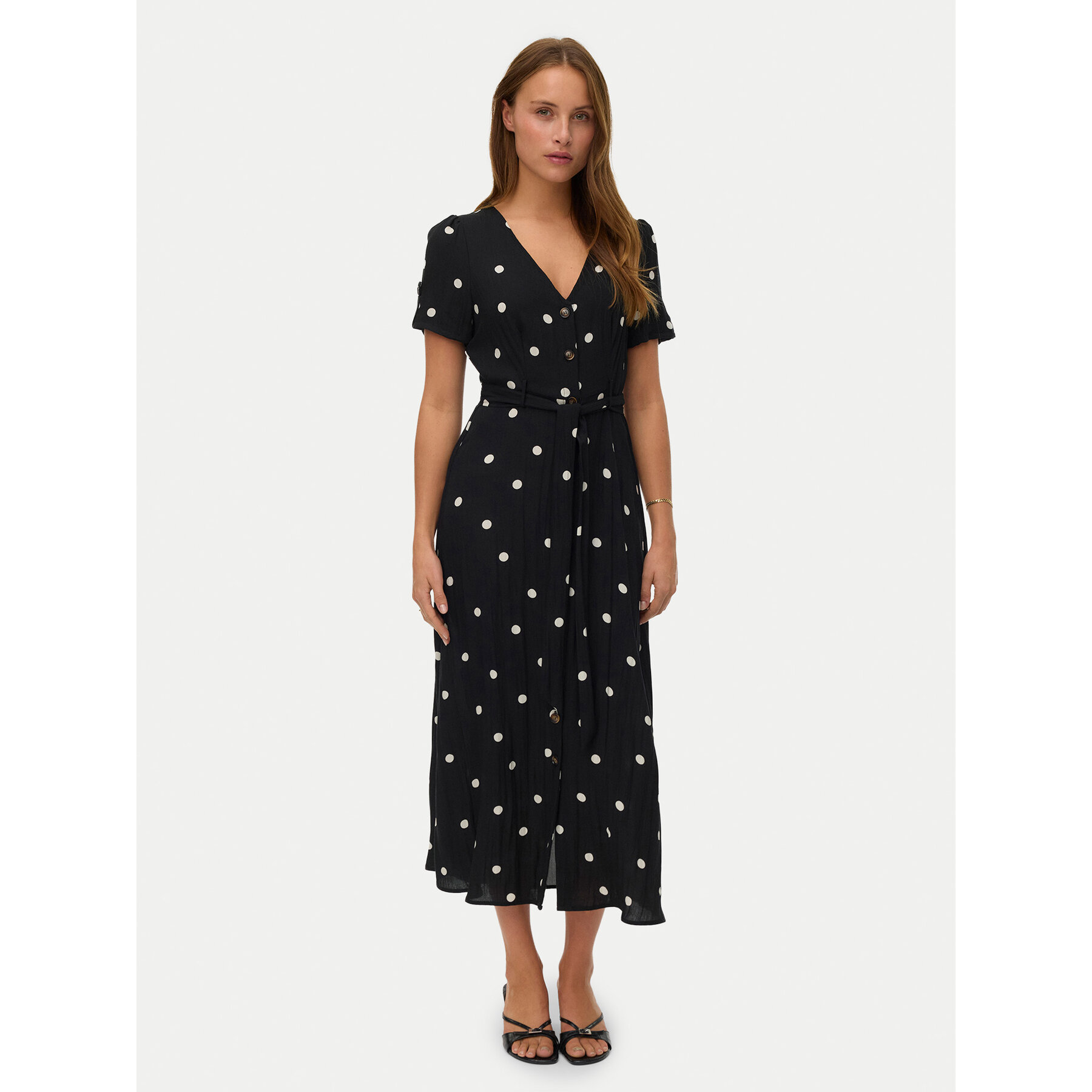 Vero Moda Sukienka koszulowa Joan 10343501 Czarny Regular Fit