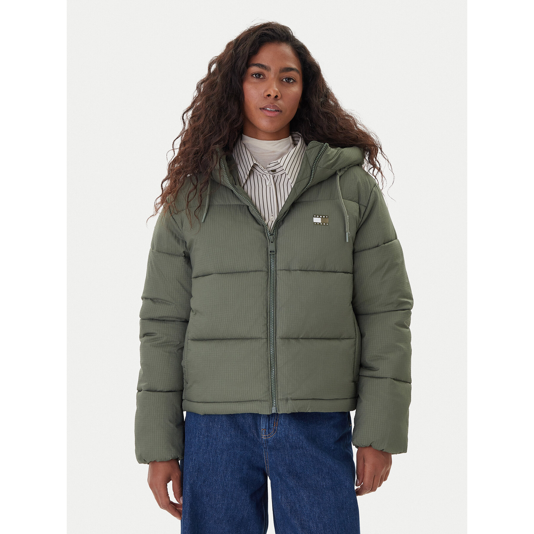 Tommy Jeans Kurtka zimowa DW0DW21625 Zielony Regular Fit