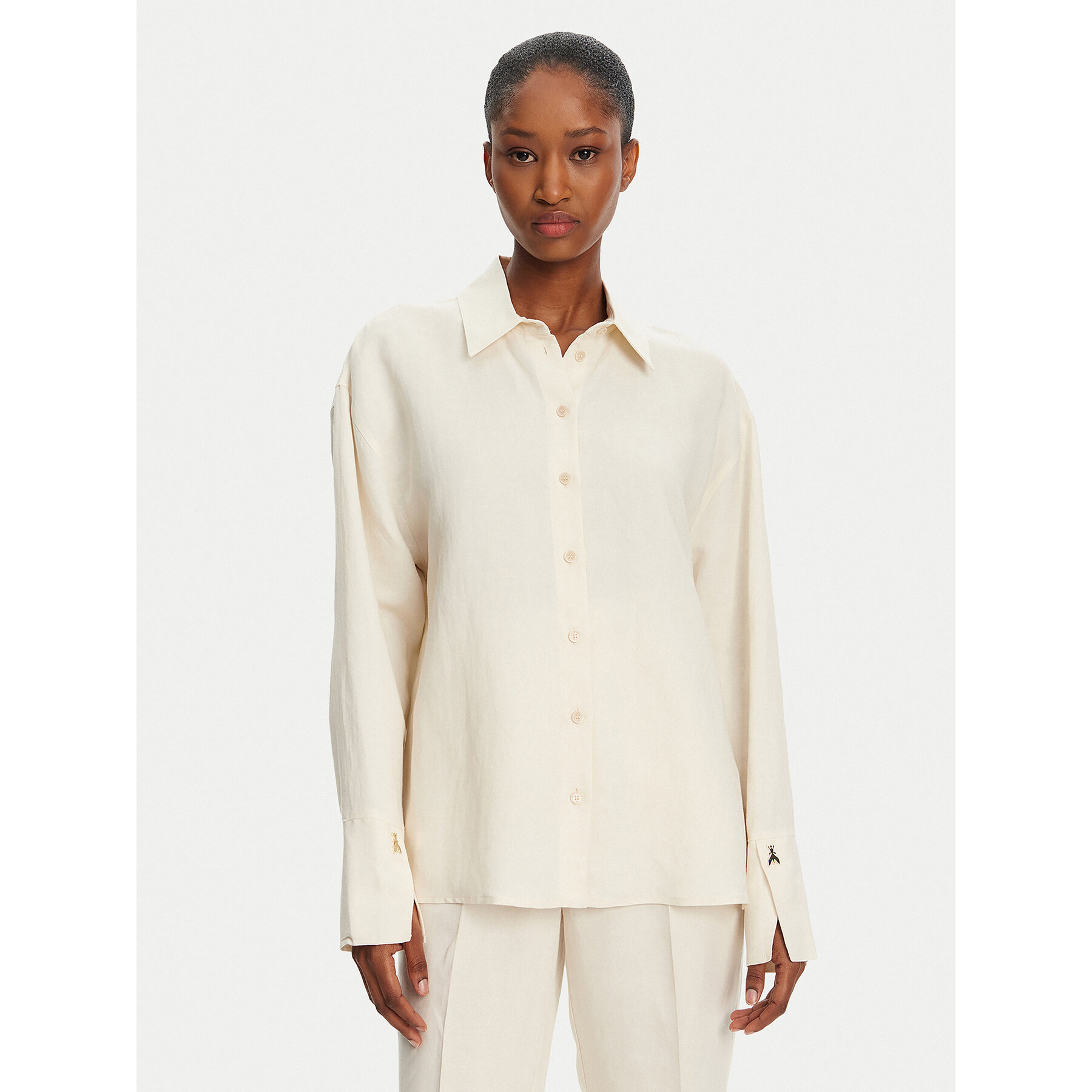 Patrizia Pepe Koszula 2C1602 A052 B823 Écru Regular Fit