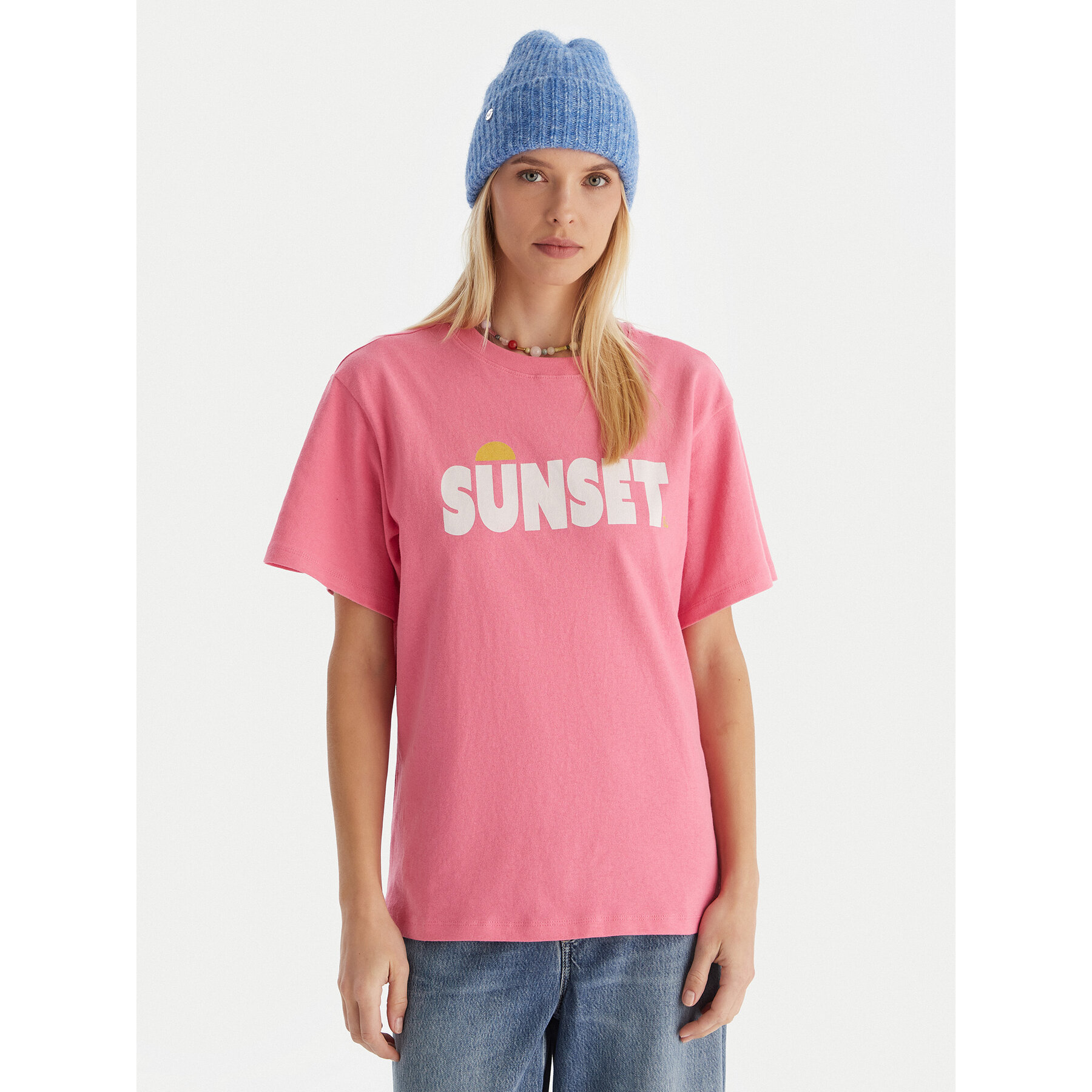 Roxy T-Shirt Sunnyoversize Easy ERJZT06033 Różowy Oversize