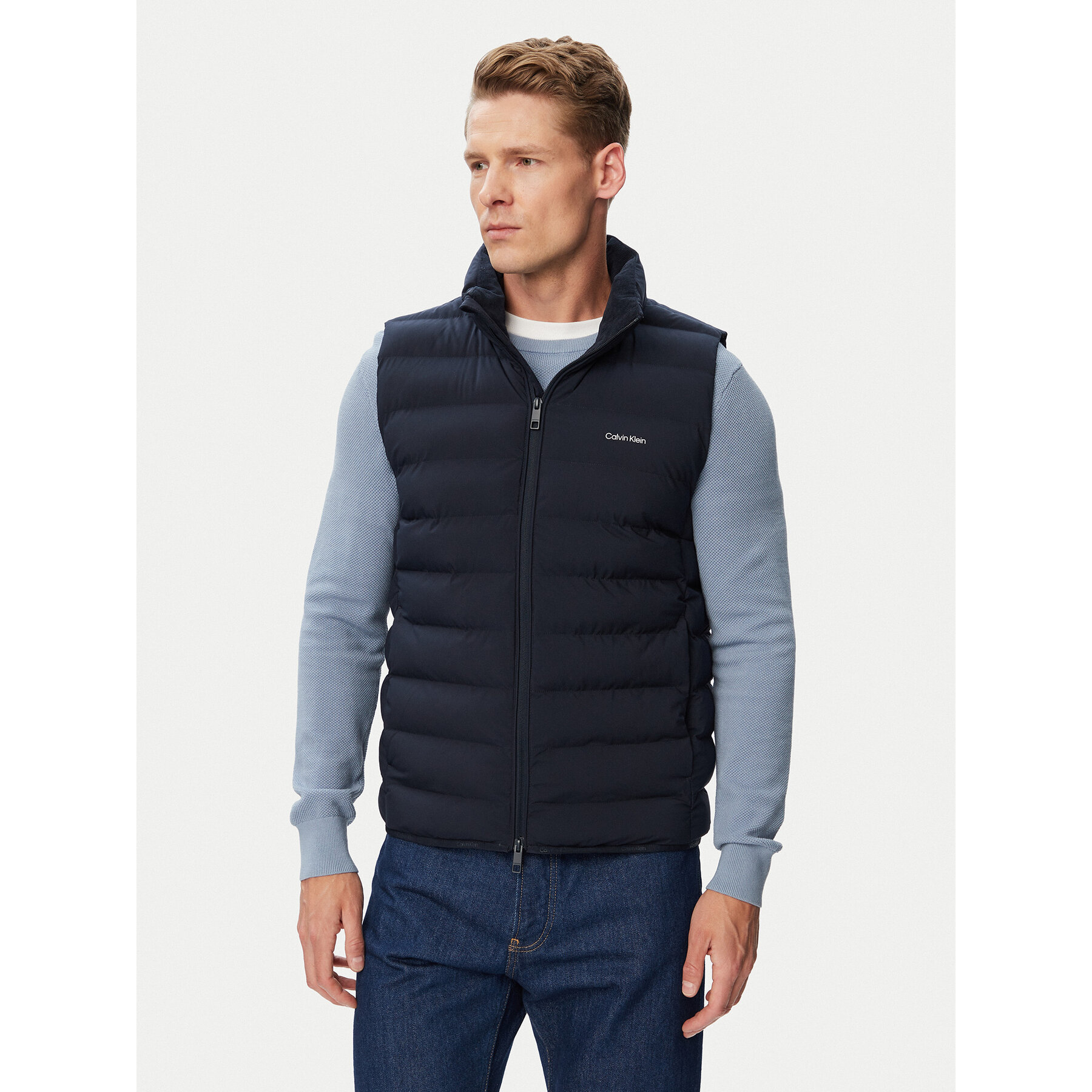 Calvin Klein Kamizelka Classic LV04LG504G Granatowy Classic Fit