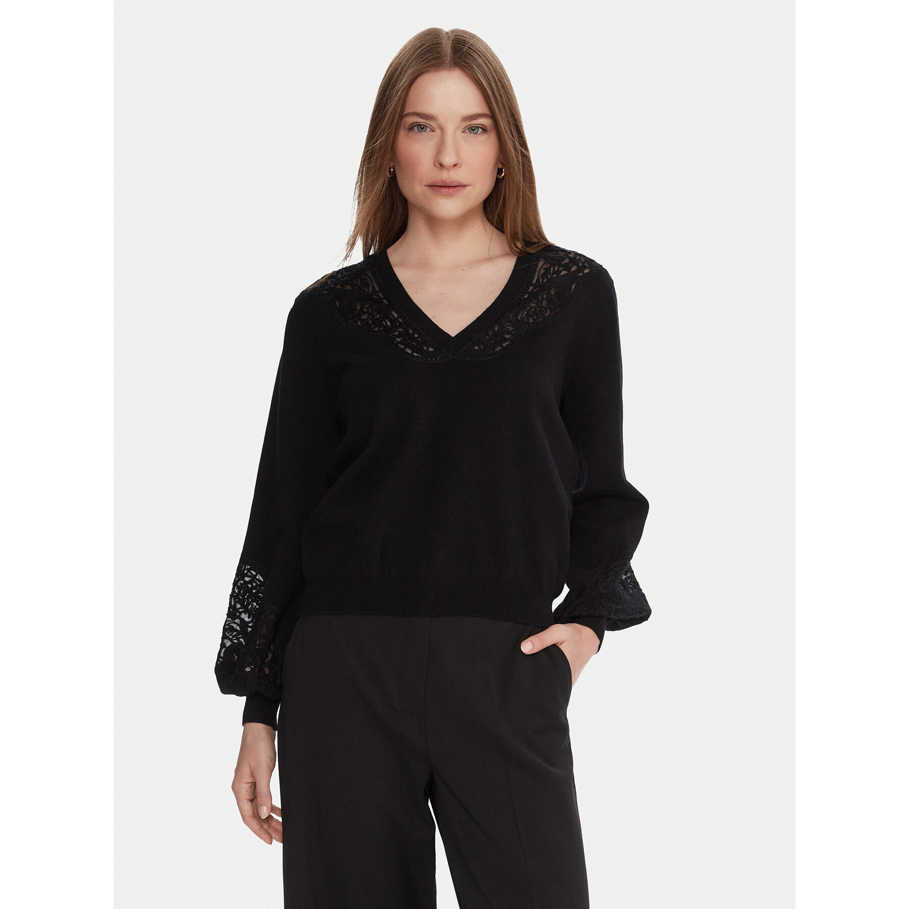 TWINSET Sweter 252TT3440 Czarny Regular Fit