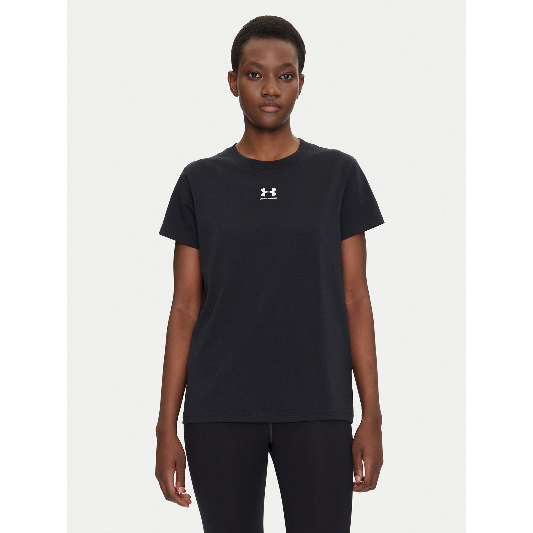Under Armour Koszulka techniczna Rival Core 1383648 Czarny Regular Fit