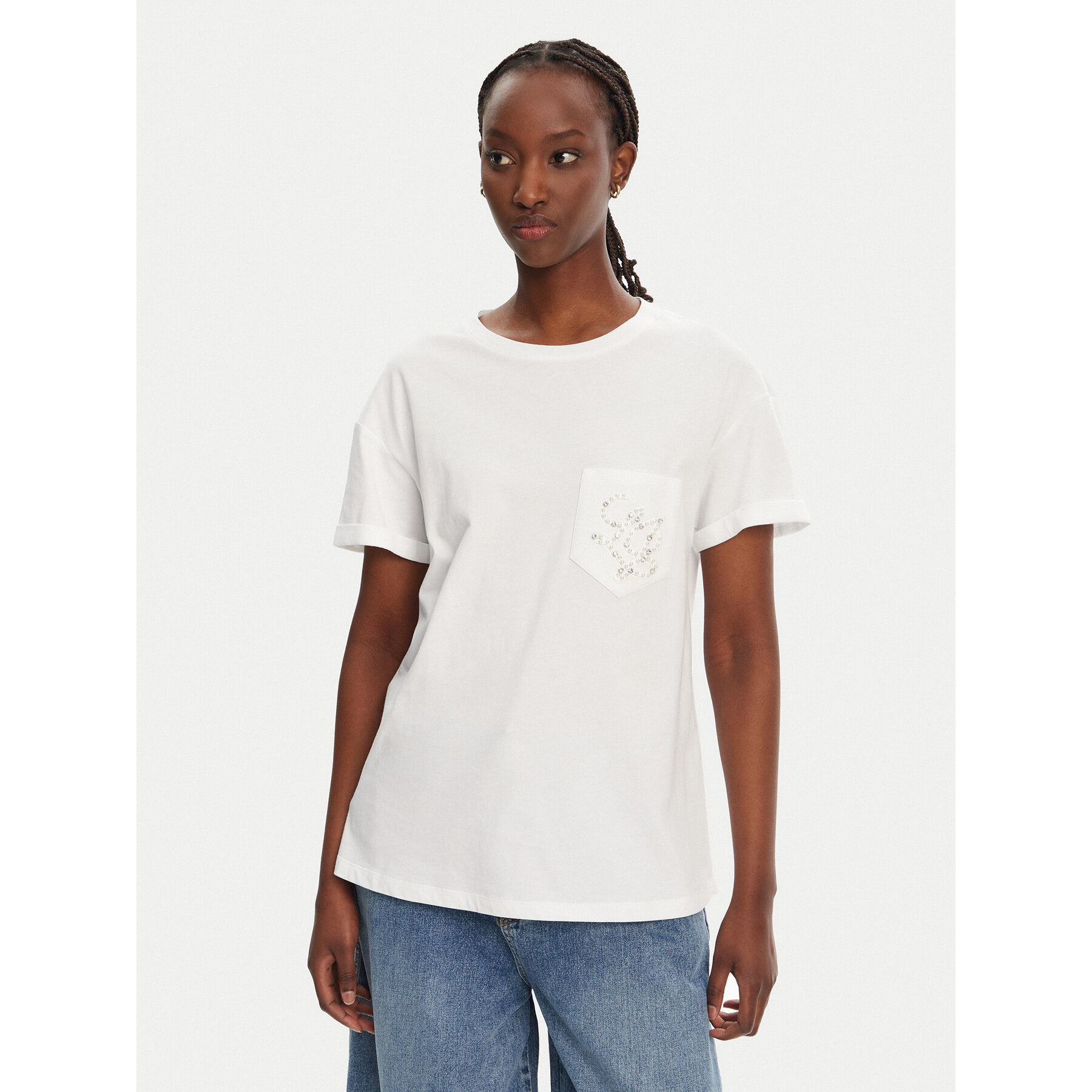 Liu Jo T-Shirt WA5140 JS904 Biały Regular Fit