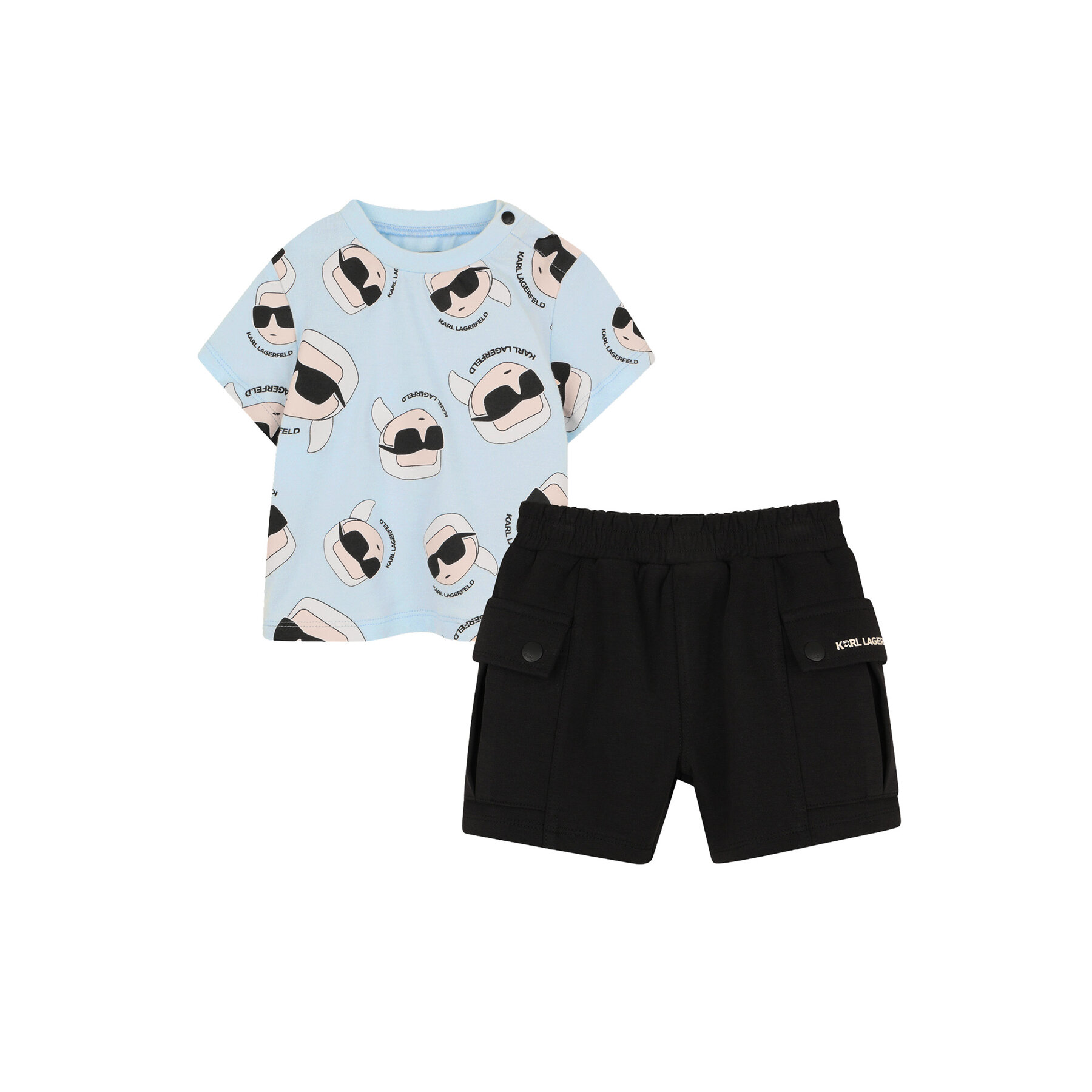 Karl Lagerfeld Kids Komplet t-shirt i spodenki Z31070 S Kolorowy Regular Fit