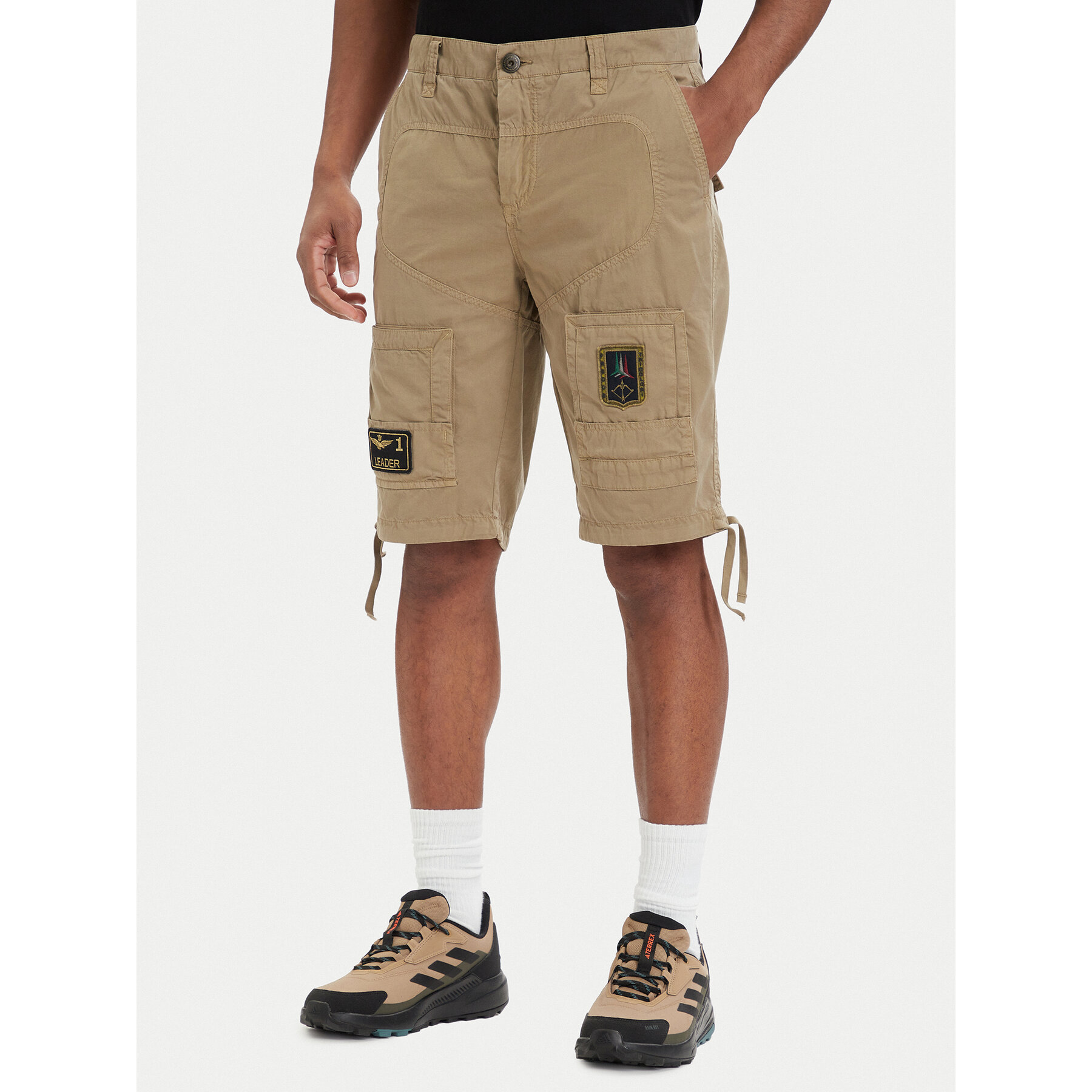 Aeronautica Militare Szorty materiałowe 261BE0041UCT01122 Beżowy Regular Fit