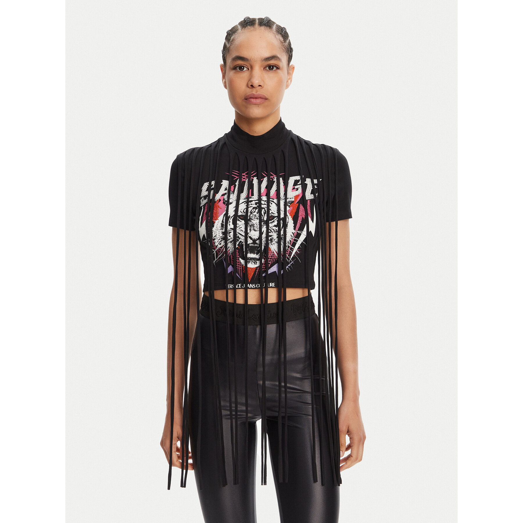 Versace Jeans Couture T-Shirt 78HAHE01 Czarny Slim Fit