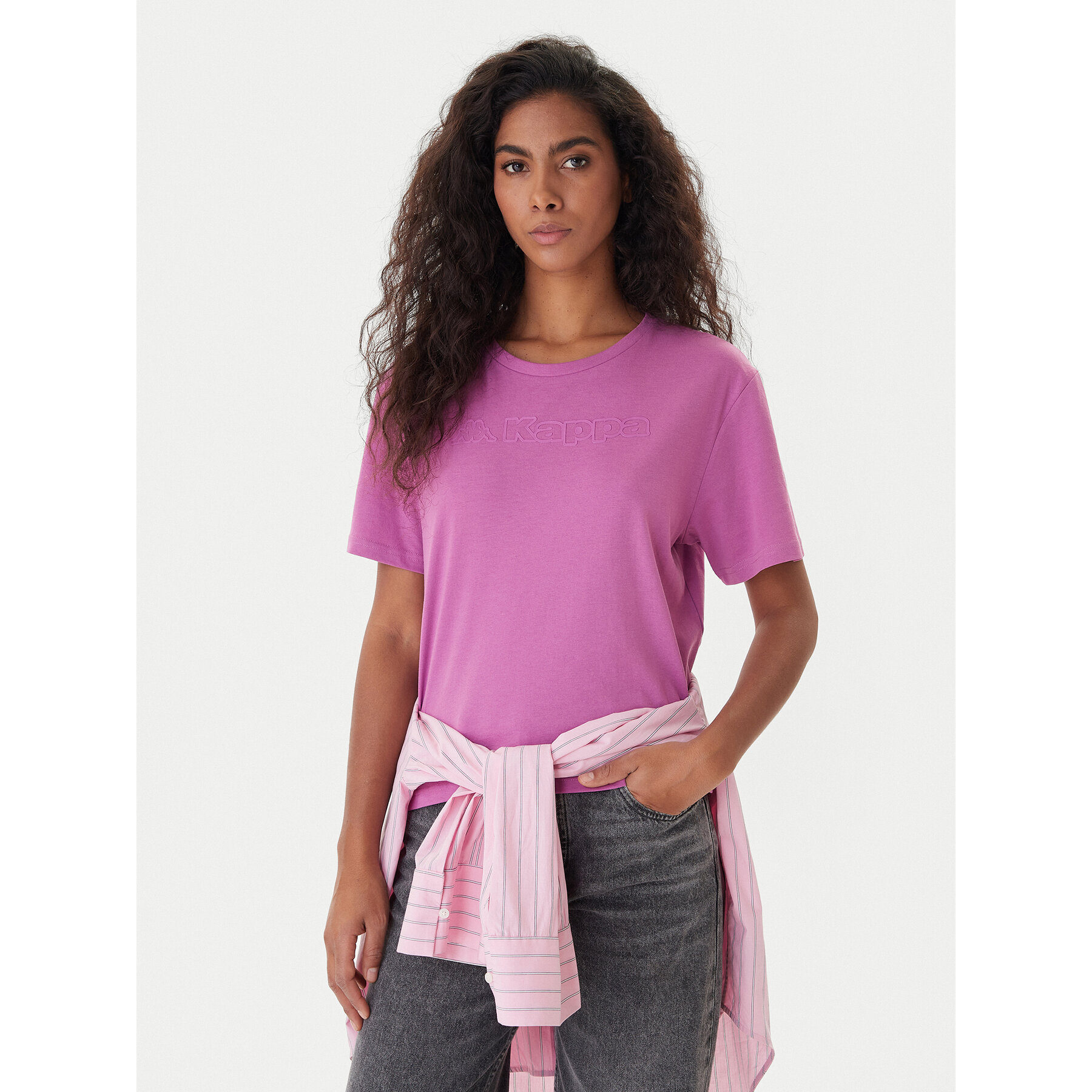 Kappa T-Shirt Frega 351M1KW Fioletowy Regular Fit