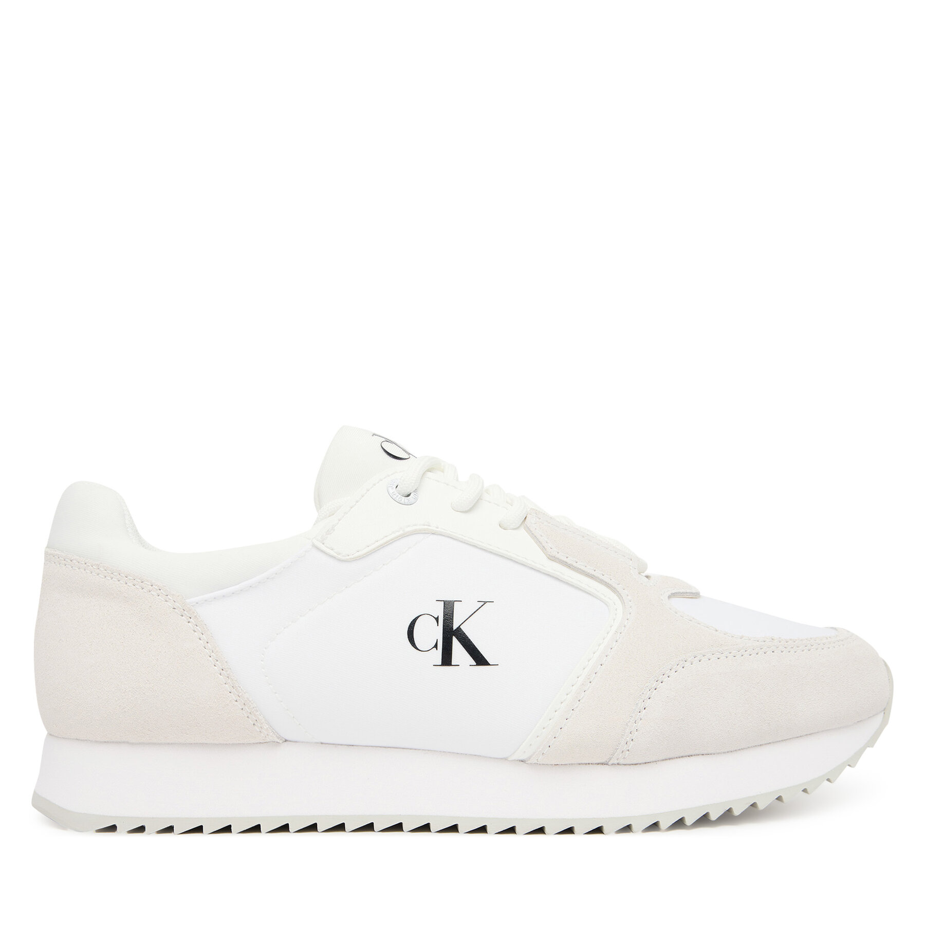 Calvin Klein Jeans Sneakersy Runner Laceup Sock Mg Nylon Mix YW0YW01644 Biały