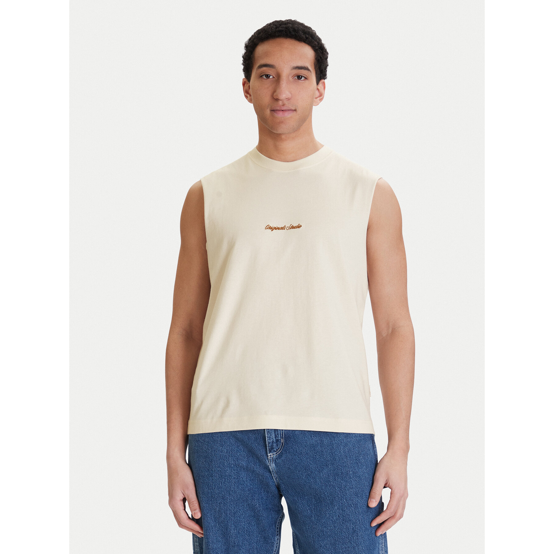 Jack & Jones Tank top Norrebro Emb 12292009 Écru Regular Fit