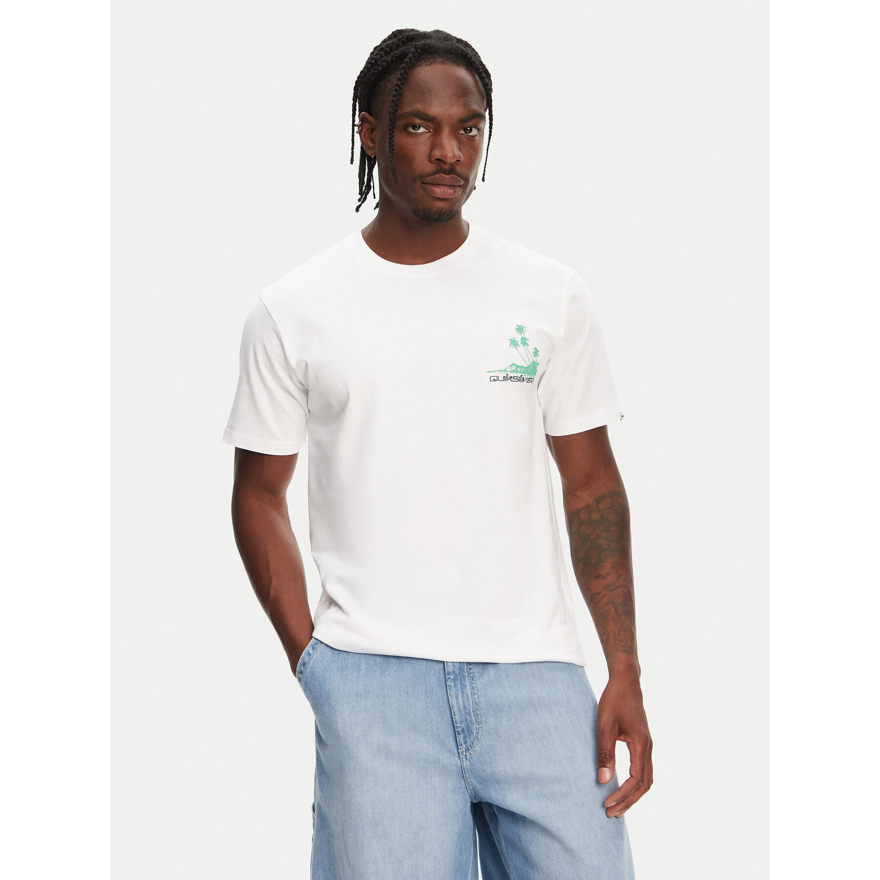 Quiksilver T-Shirt Palm Lines Ss EQYZT08057 Biały