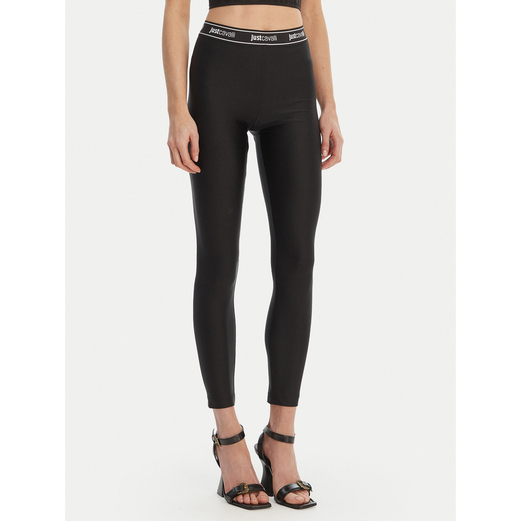Just Cavalli Legginsy 80PAC100 J0108 Czarny Skinny Fit