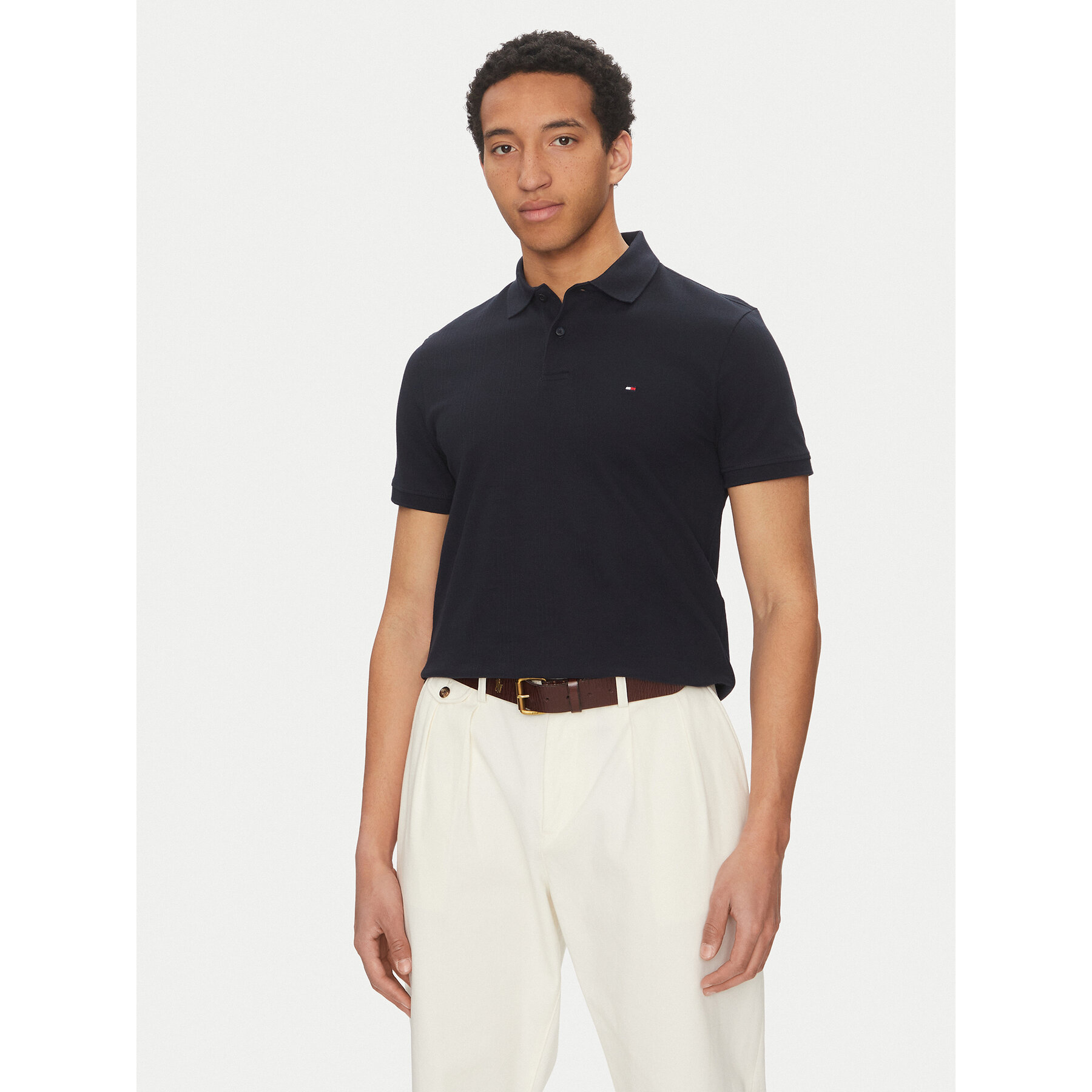 Tommy Hilfiger Polo Vertical MW0MW38951 Granatowy Regular Fit