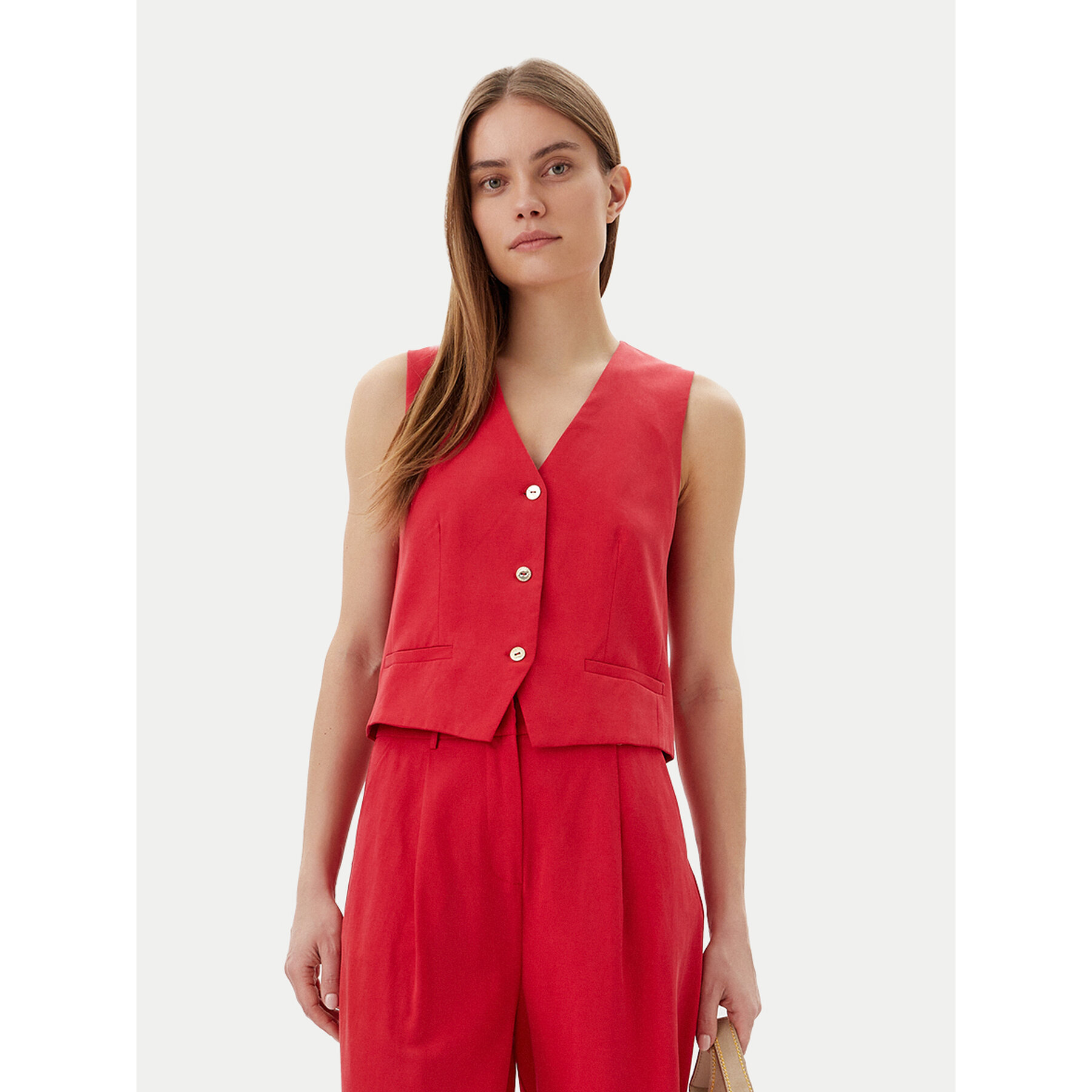LOLA CASADEMUNT Kamizelka LS2502007 Czerwony Regular Fit