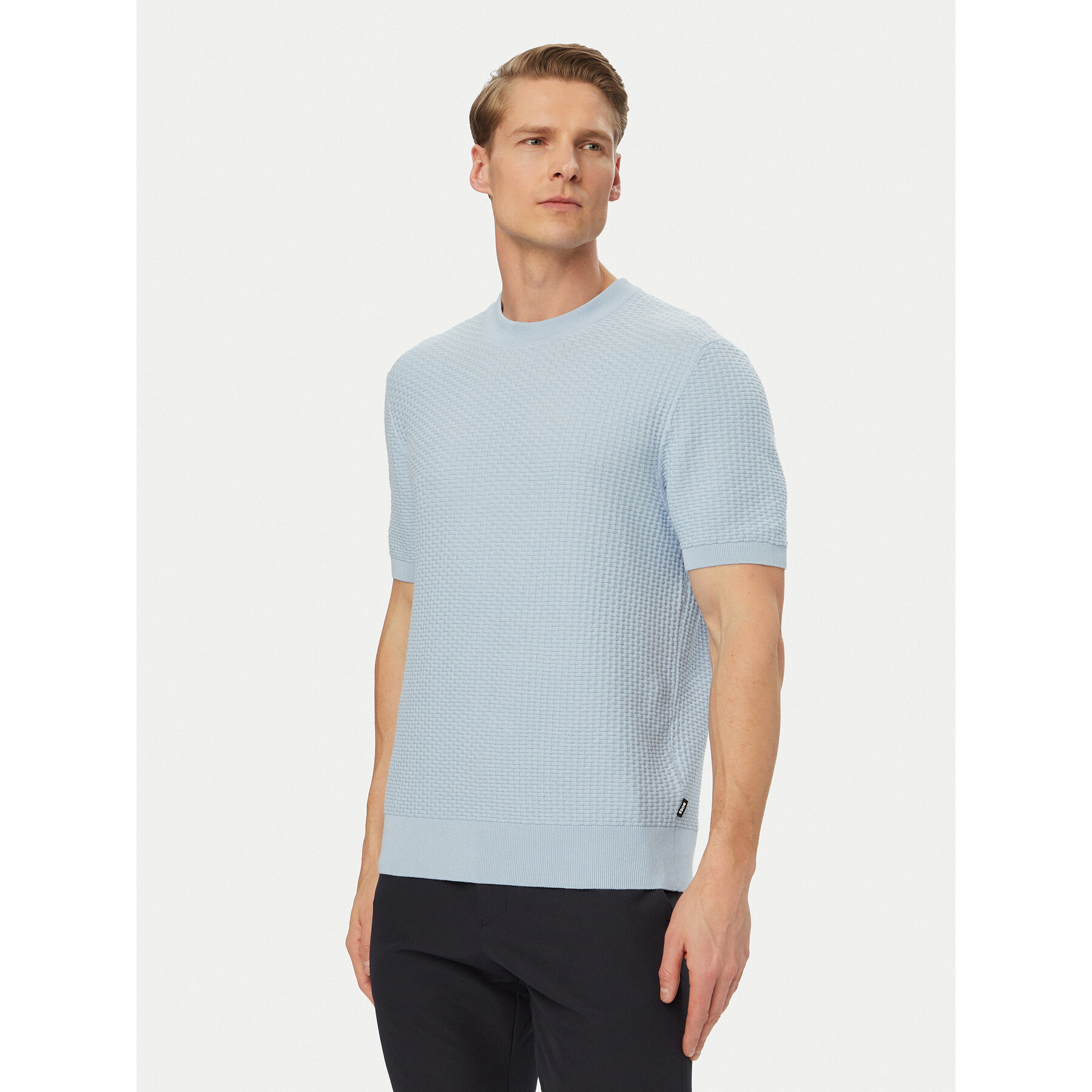 BOSS Sweter H-Nilton 50560468 Niebieski jasny Regular Fit