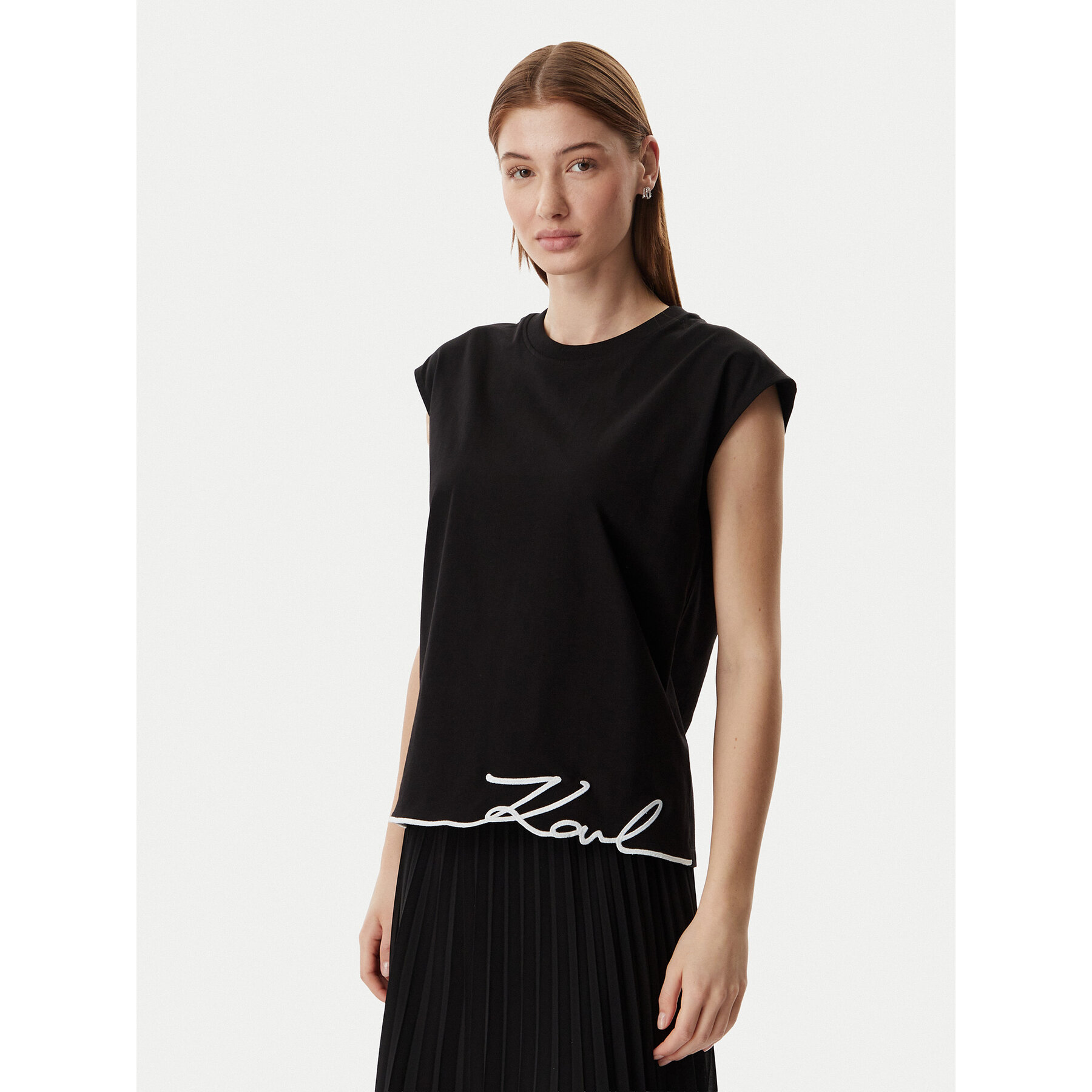 KARL LAGERFELD T-Shirt B2W17018 Czarny Regular Fit