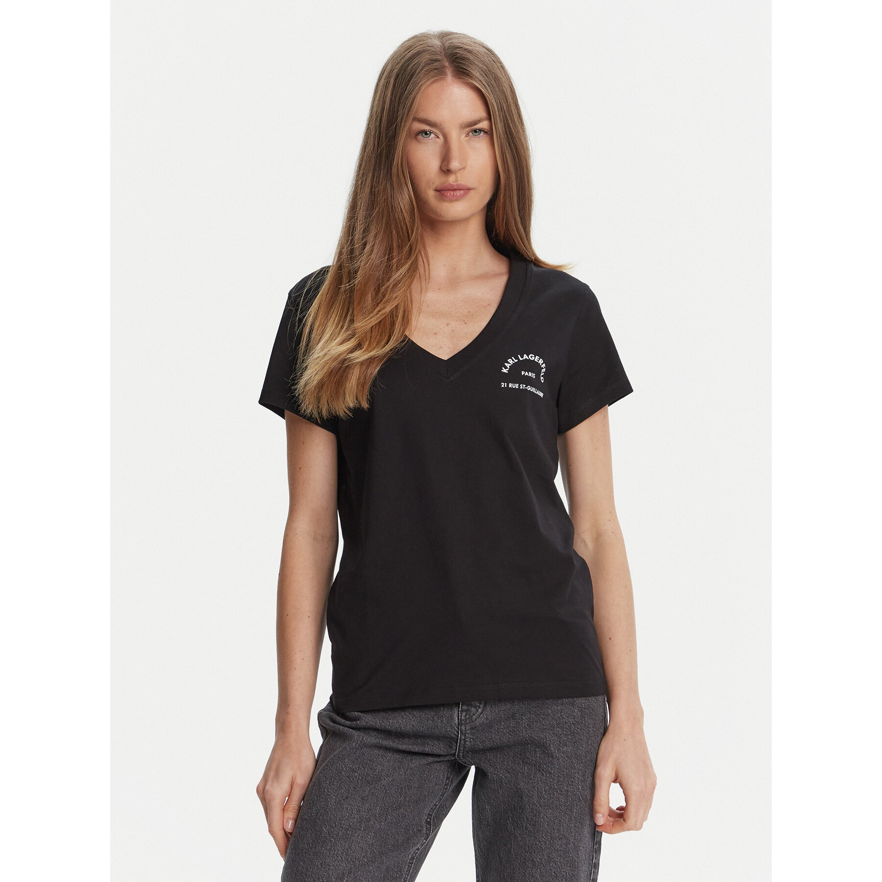 KARL LAGERFELD T-Shirt A3W17104 Czarny Regular Fit