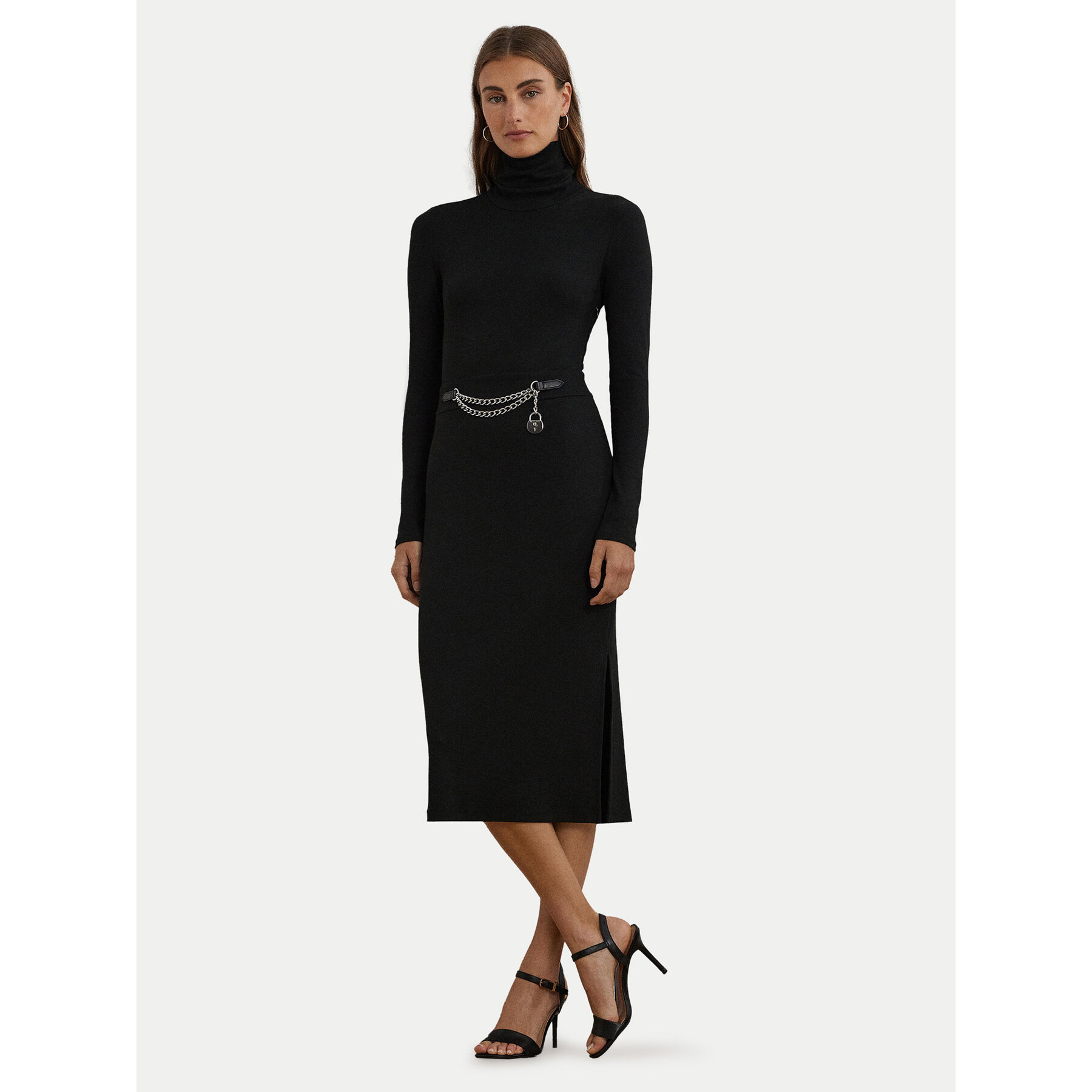 LAUREN RALPH LAUREN Sukienka dzianinowa 250951822001 Czarny Slim Fit